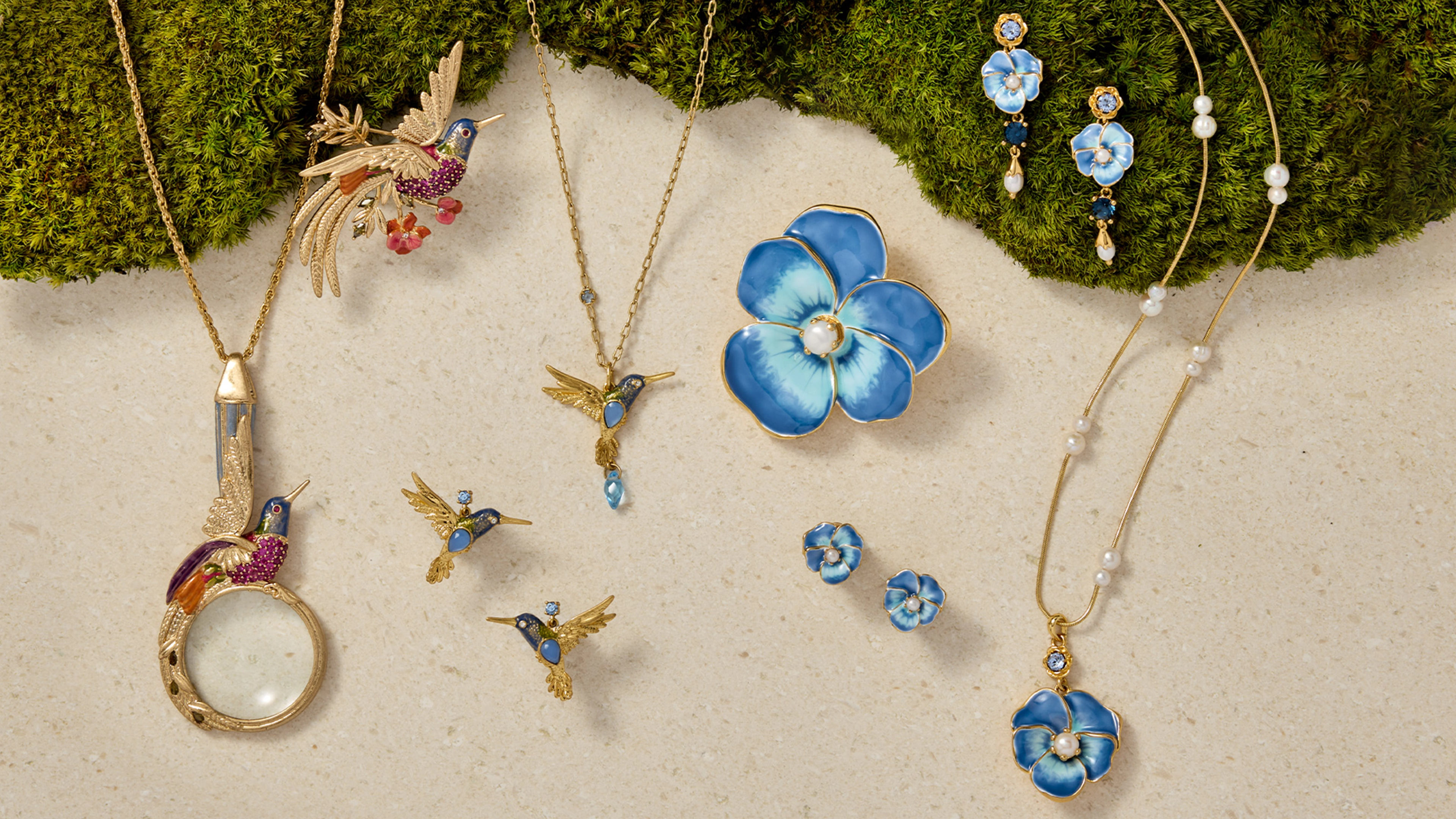 A close up of colorful jewelry. 