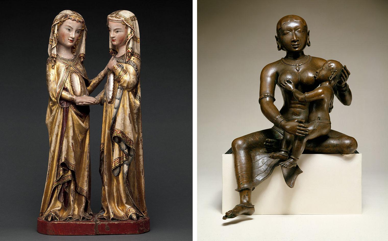 Split image of mothers.