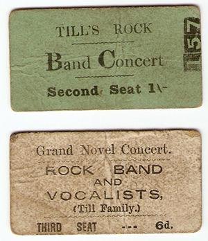 Till Family Rock Band concert tickets. Photo courtesy of a private collection