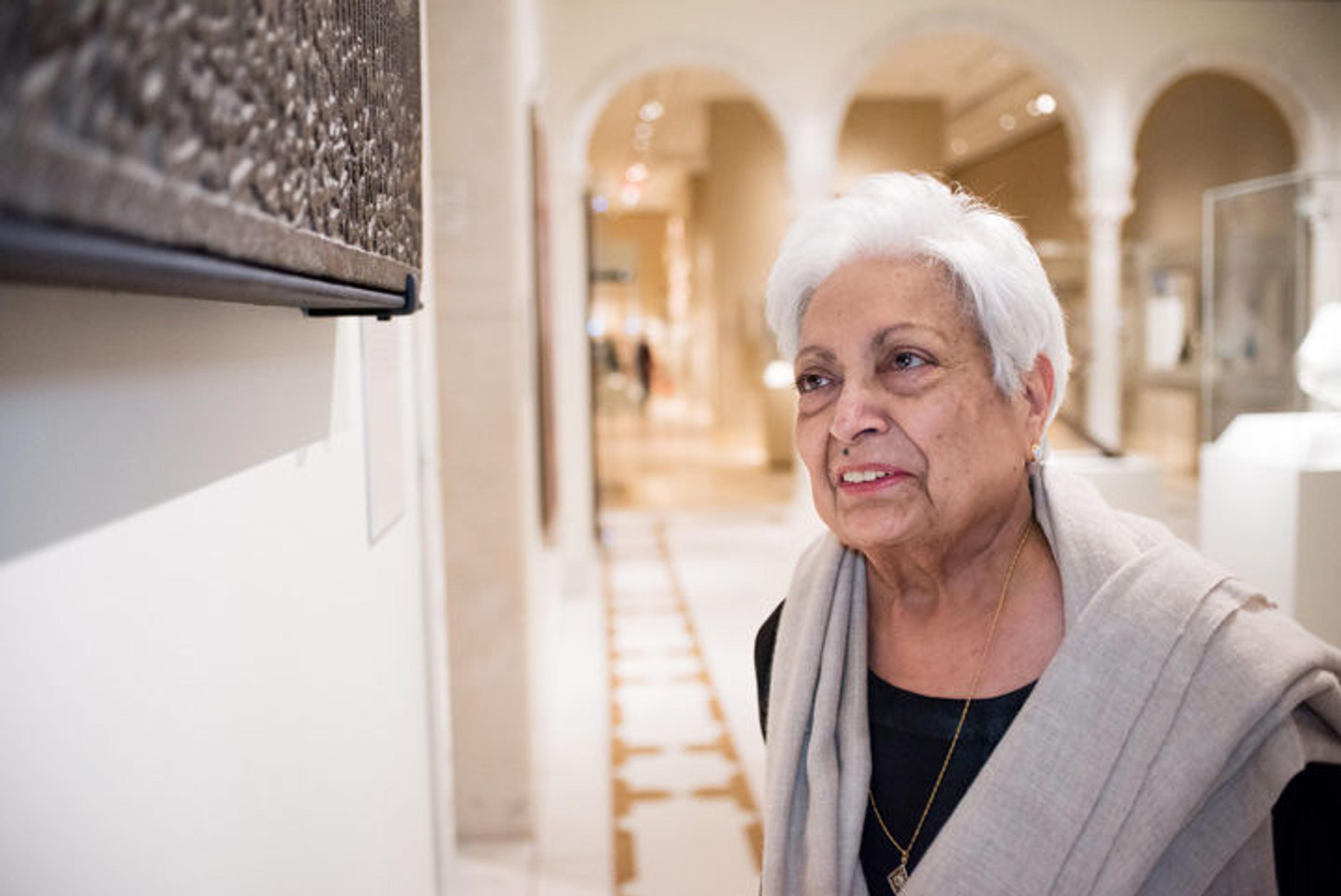 Zarina Hashmi comments on a work of art in The Met's Islamic Arts galleries