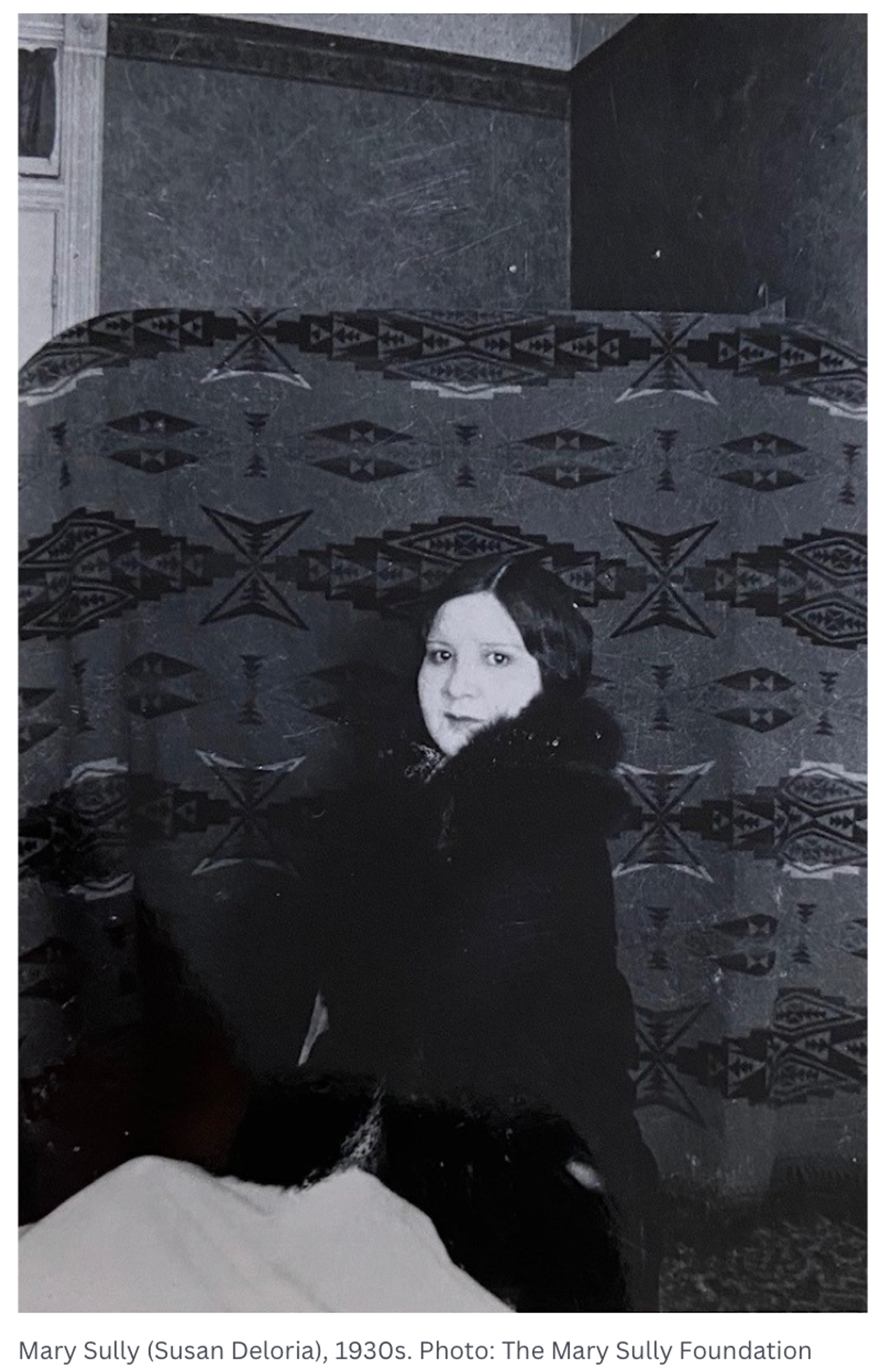 Black and white portrait of a woman.