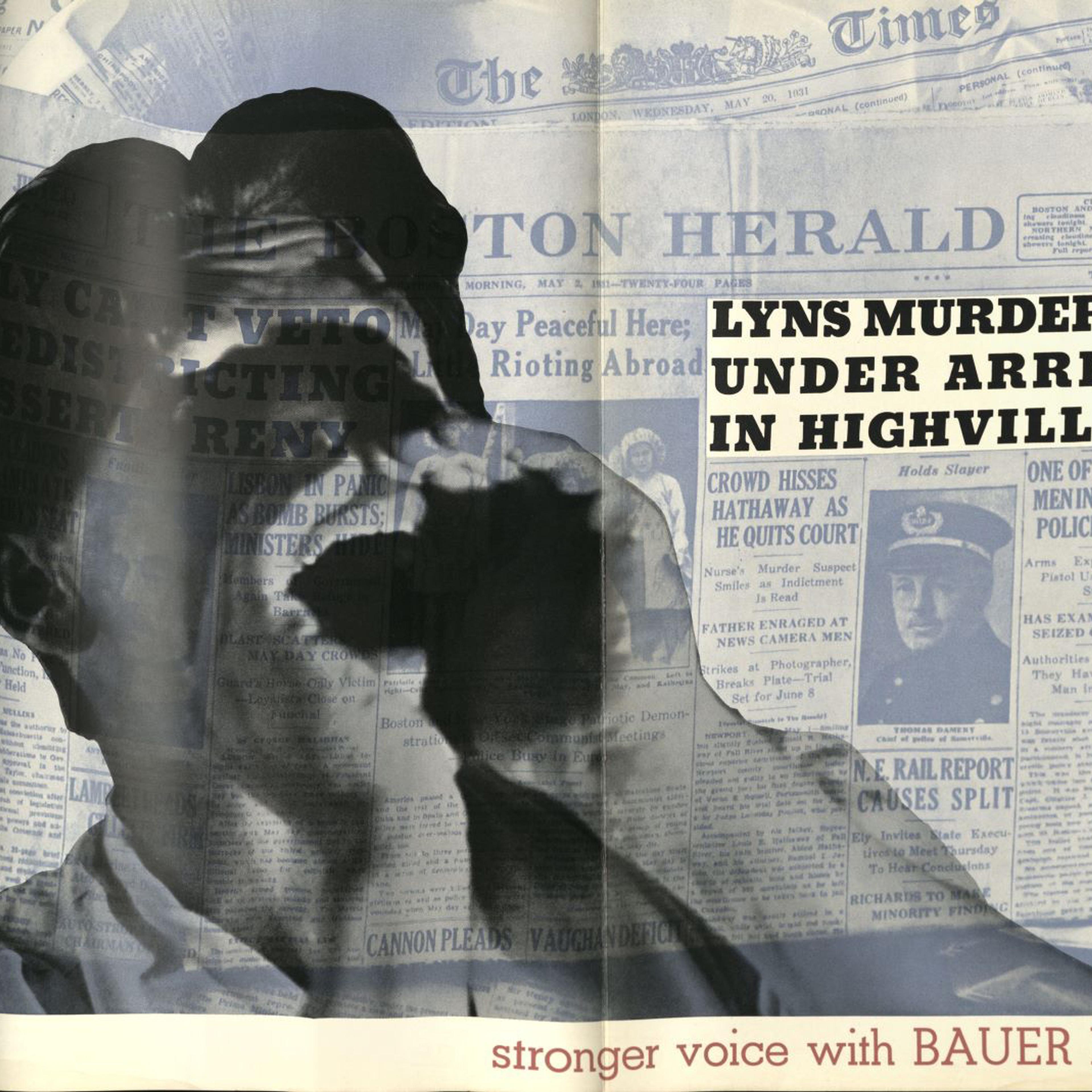 Black and white image of a man yelling through cupped hands