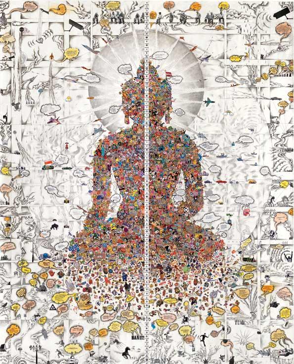 Gonkar Gyatso (born Lhasa, 1961). Dissected Buddha, 2011.