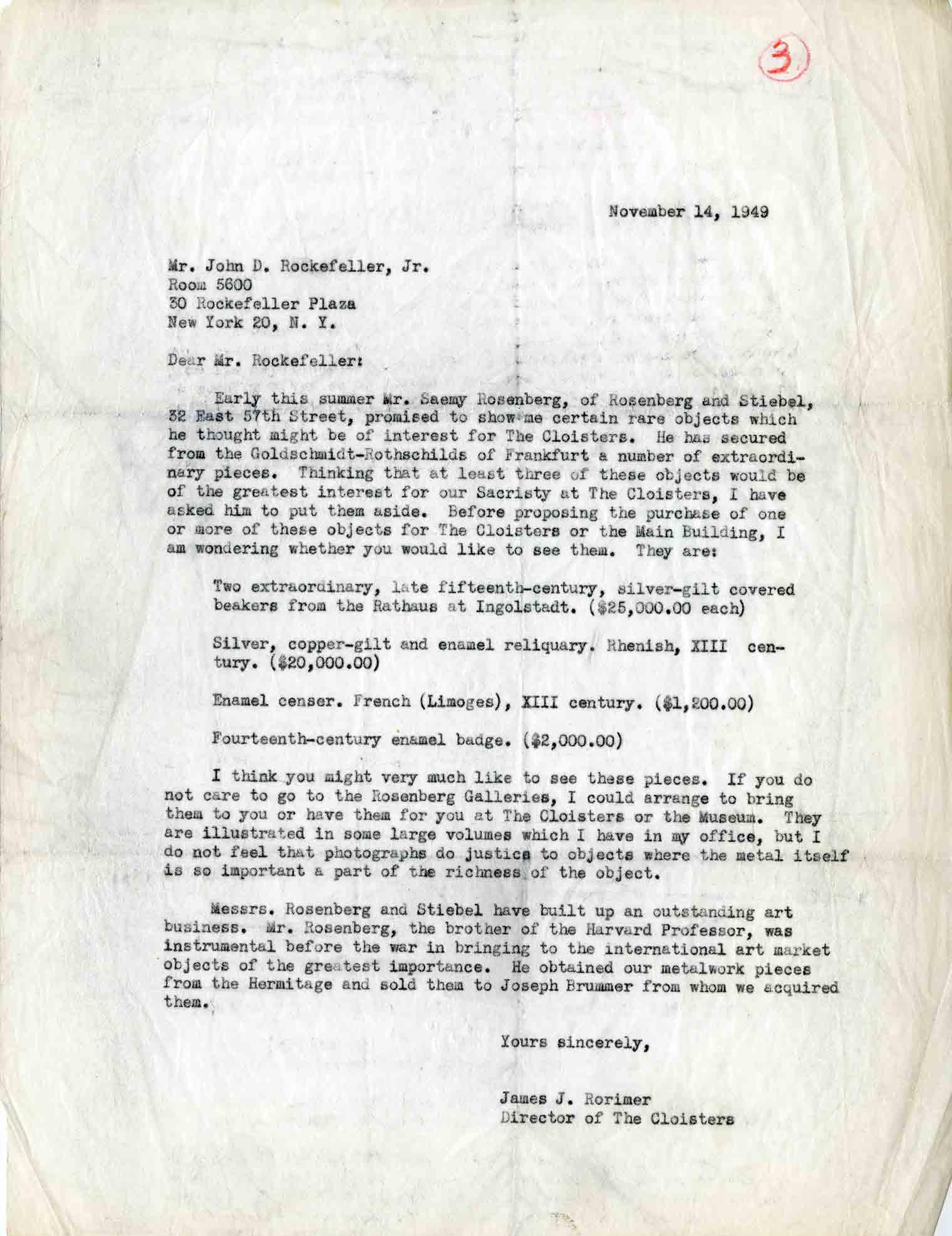 A typewritten letter