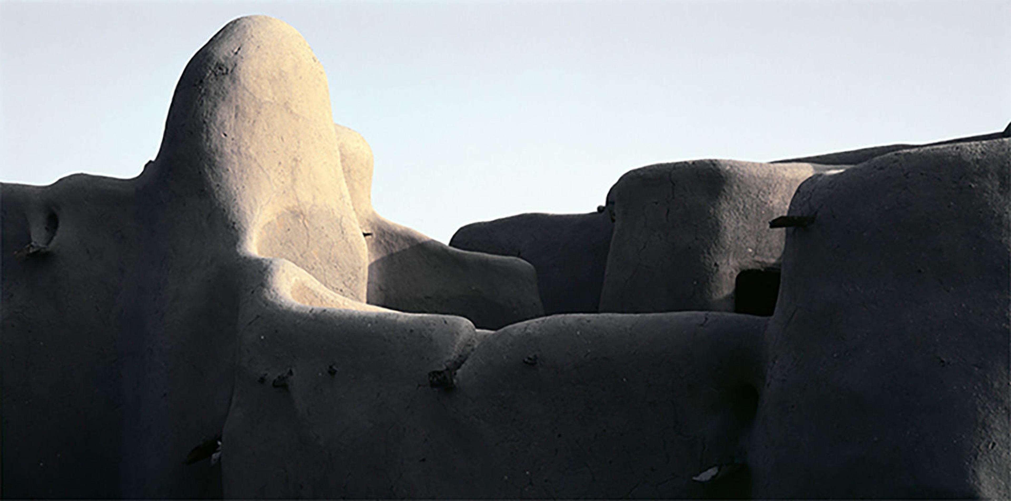 A mud building with organic curves