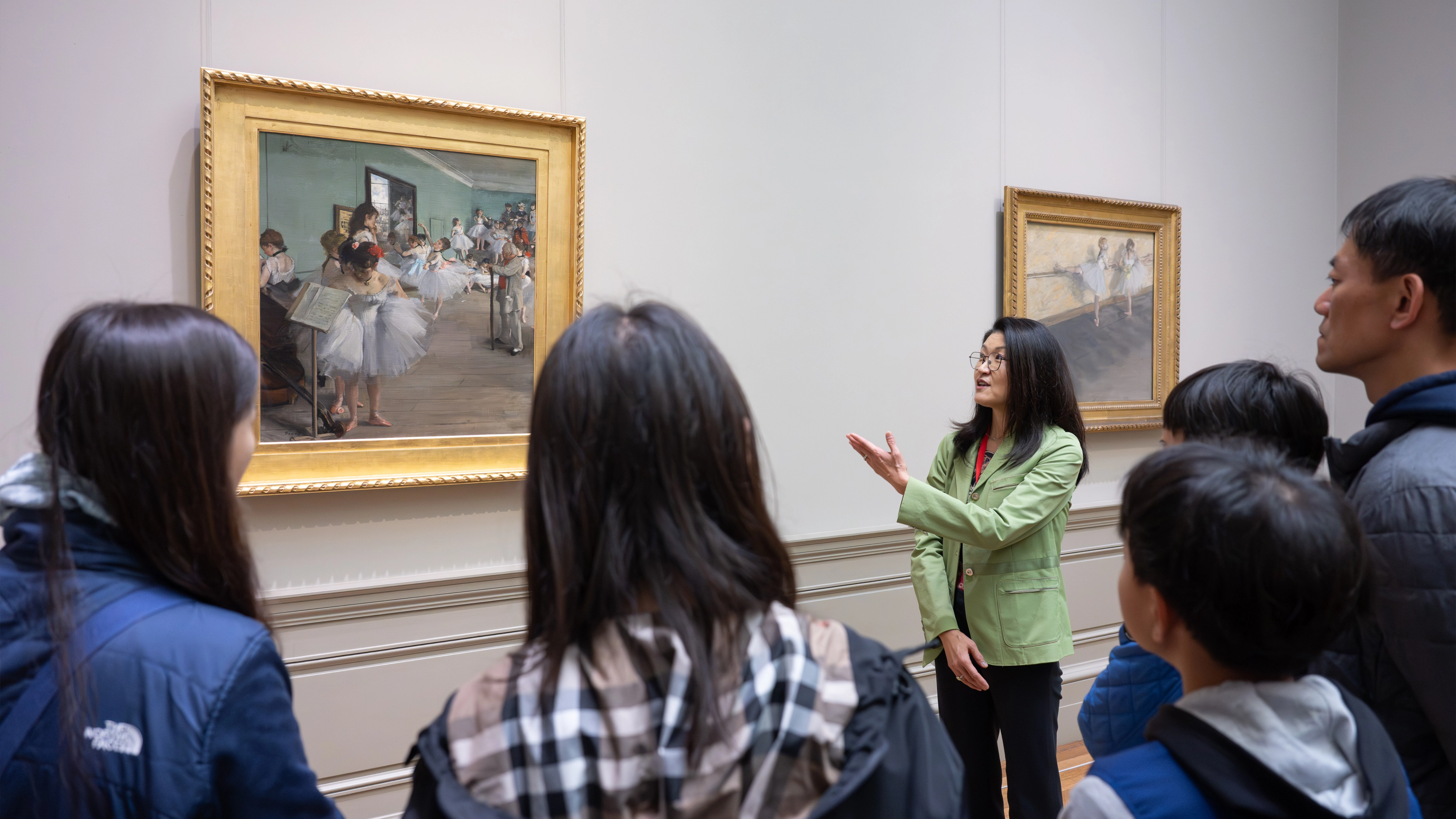 A group of visitors on a tour. 