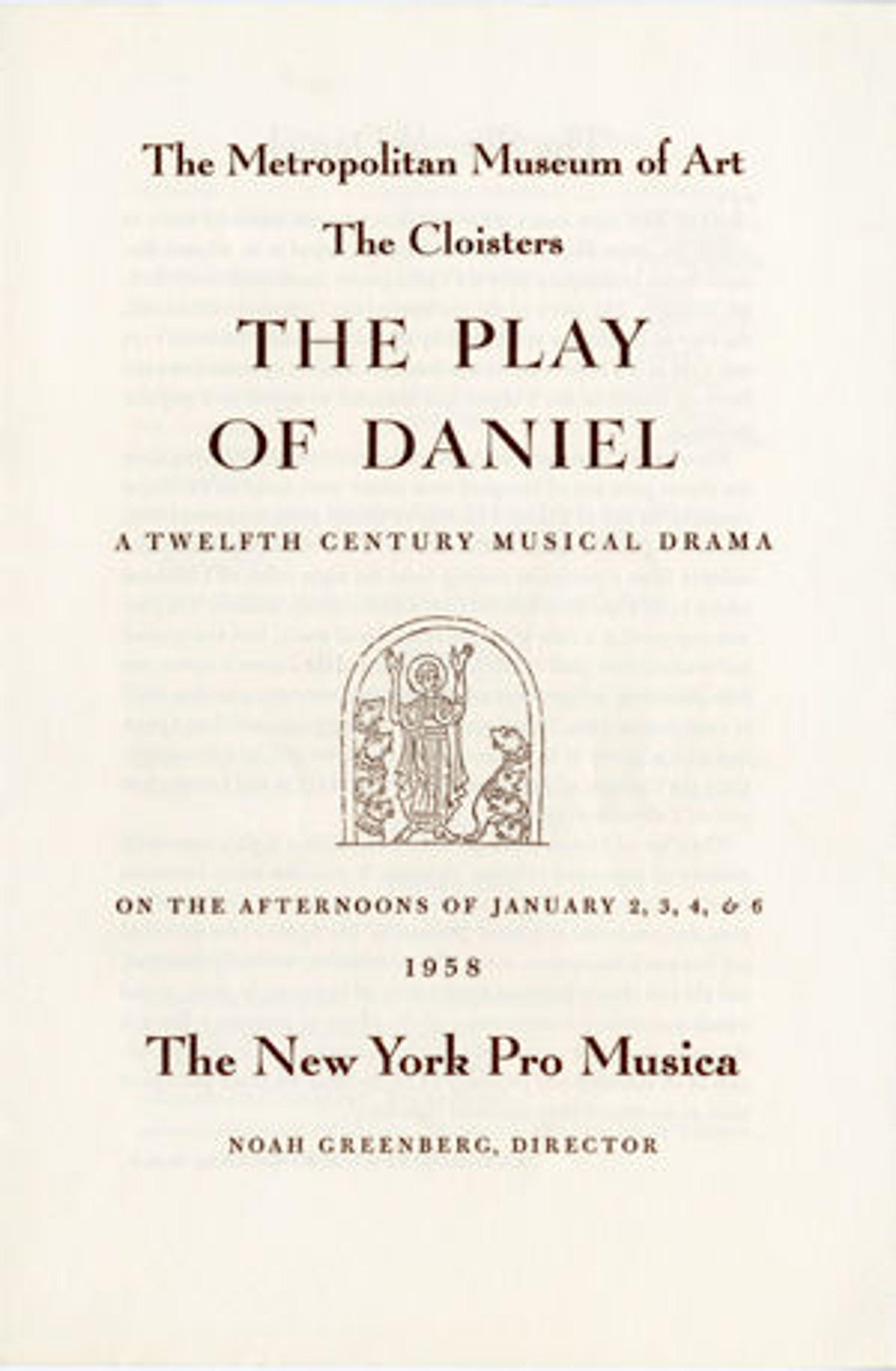 The Play of Daniel Program