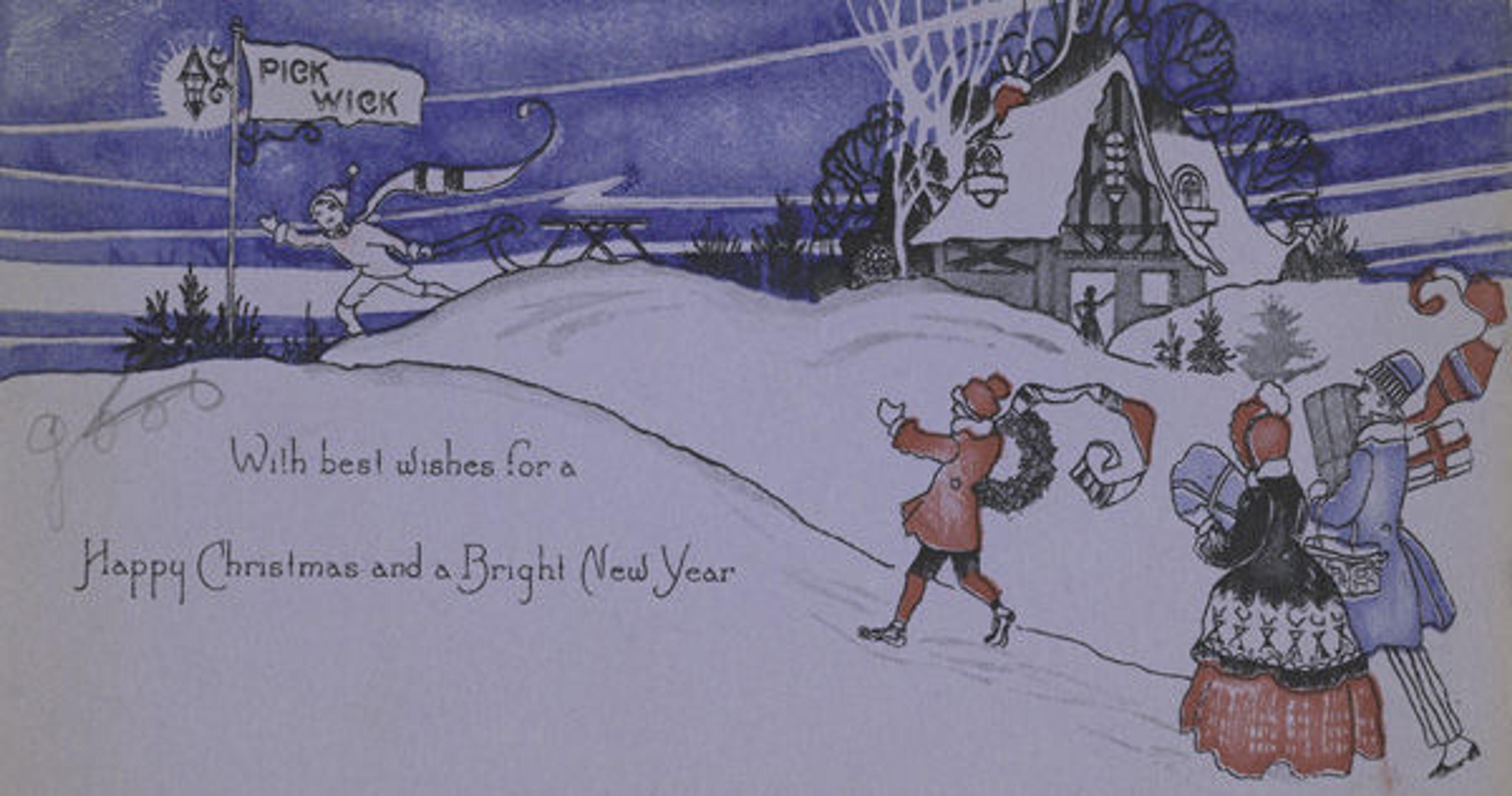 With best wishes for a Happy Christmas and a Bright New Year, 1920s