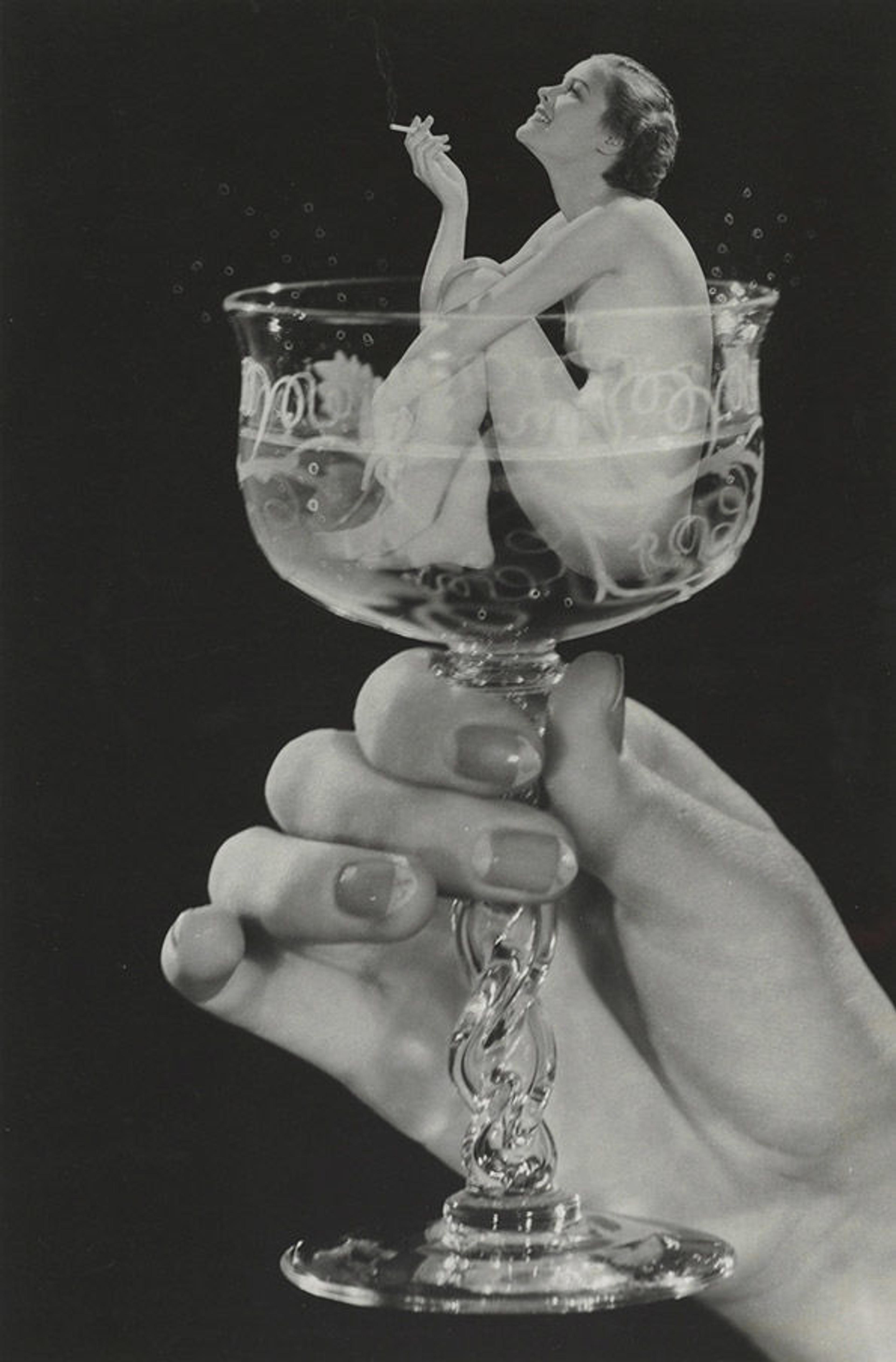 Woman in Champagne Glass