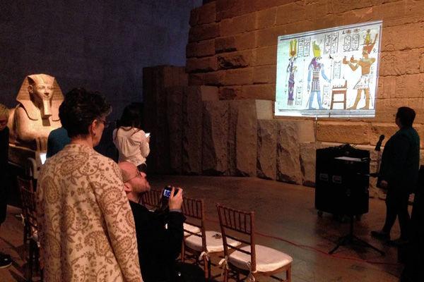 Projection on the wall of the Temple of Dendur
