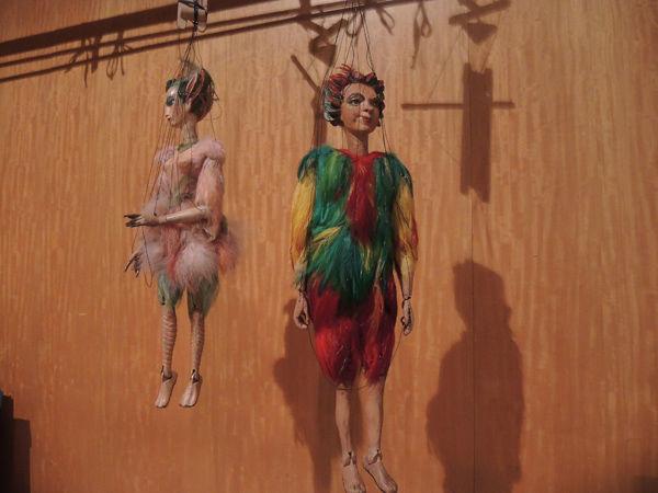 The marionettes backstage. Photo courtesy of Met Museum Presents