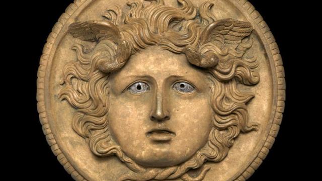 Finial from a Roman chariot with head of Medusa