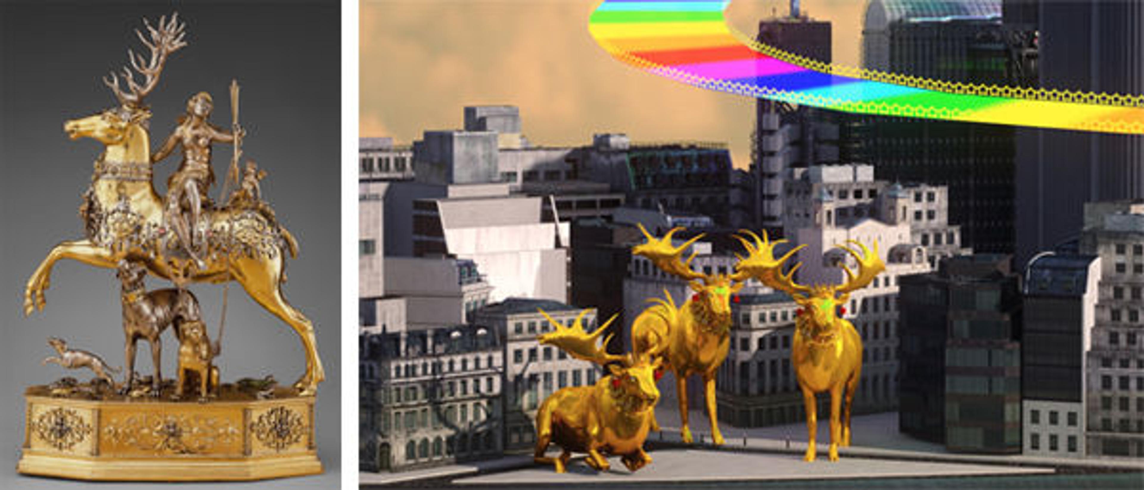 Joachim Friess's Diana and the Stag and a still from