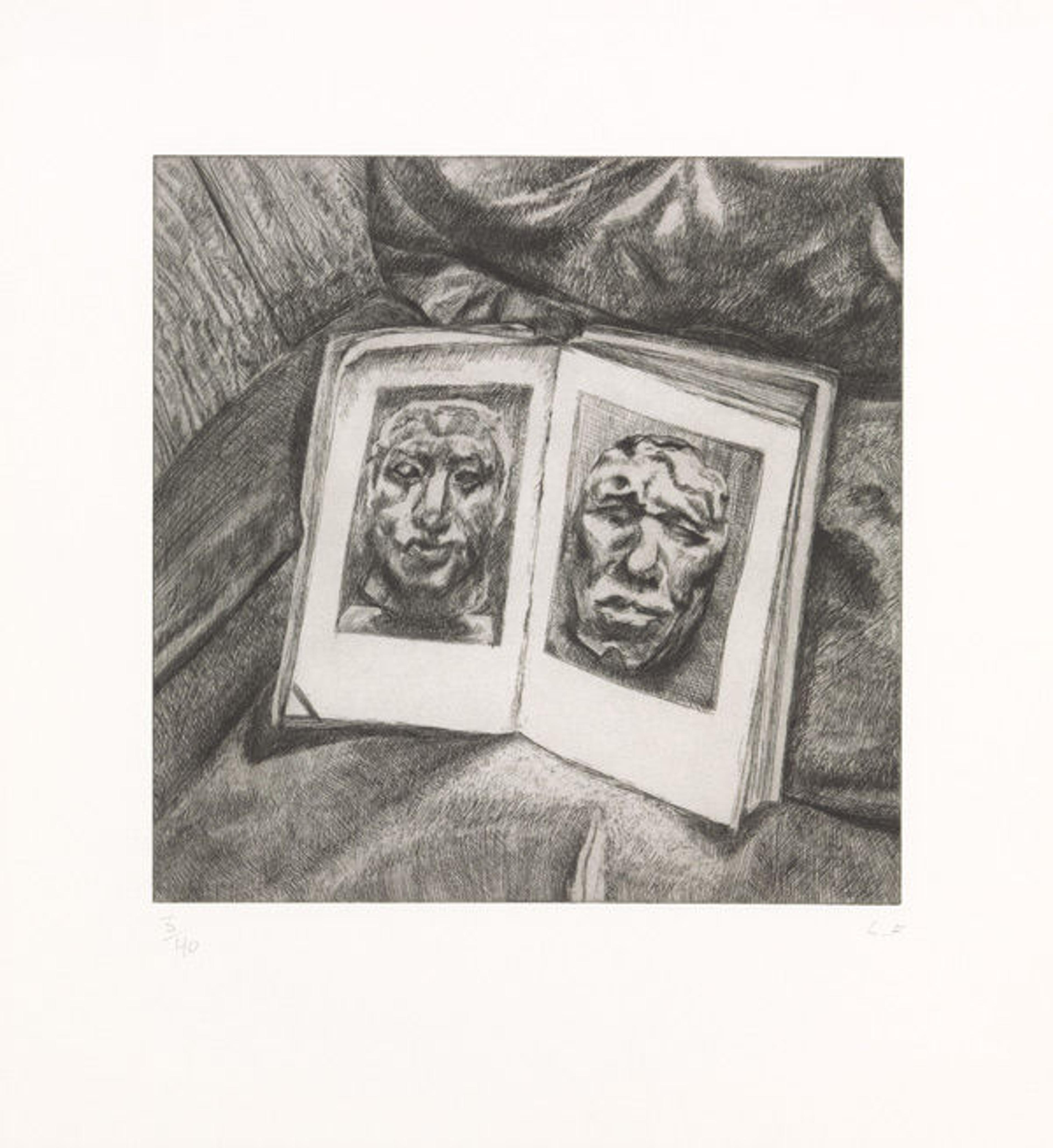 Lucian Freud, (British [born Germany], 1922–2011). The Egyptian Book, 1994. Etching; plate: 11 3/4 x 11 3/4 in. (29.8 x 29.8 cm), sheet: 16 3/4 x 18 1/2 in. (42.5 x 47 cm). The Metropolitan Museum of Art, New York, Reba and Dave Williams Gift, 1995 (1995.146)