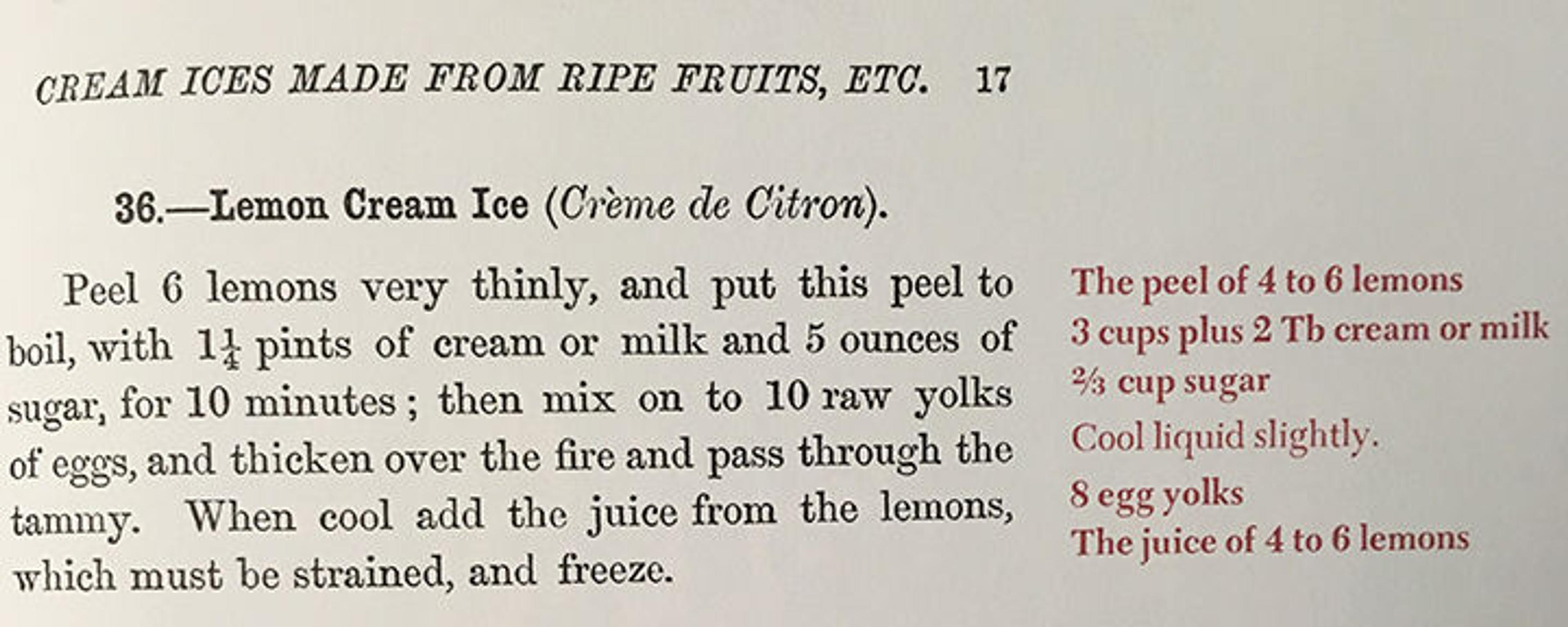 Lemon cream ice