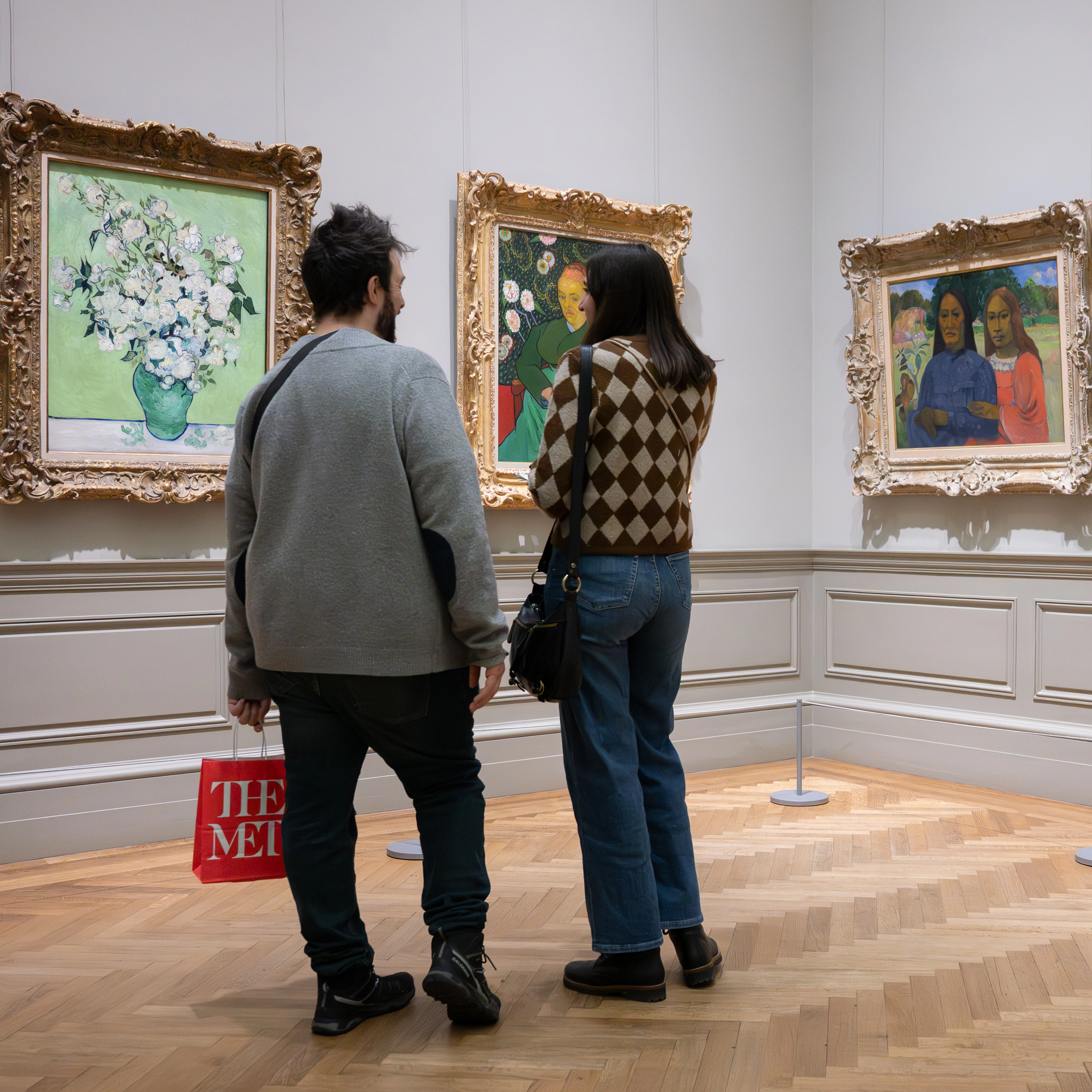 A couple strolls through the European Paintings galleries at The Met.