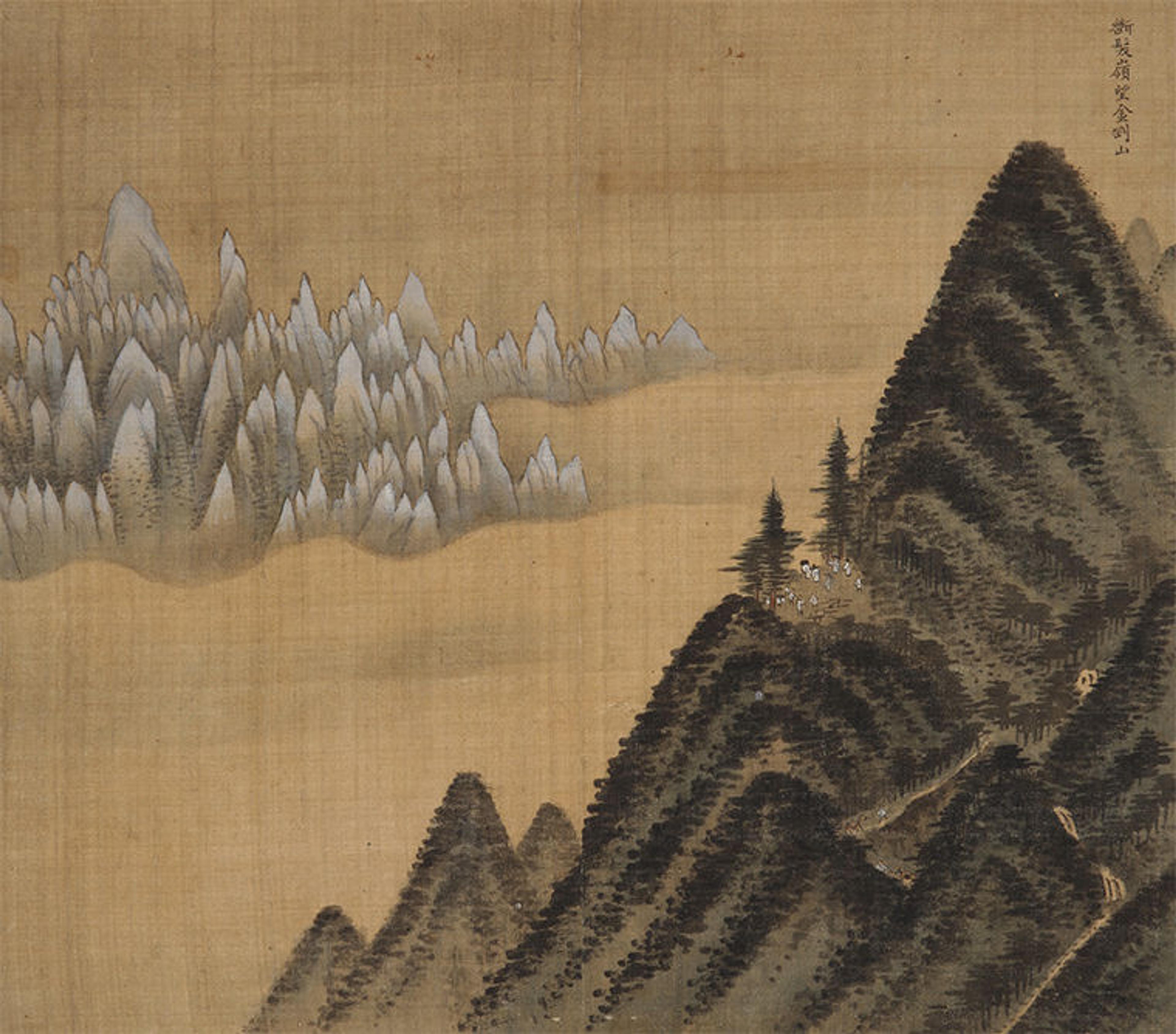 Jeong Seon Mount Geumgang viewed from Danbal Ridge