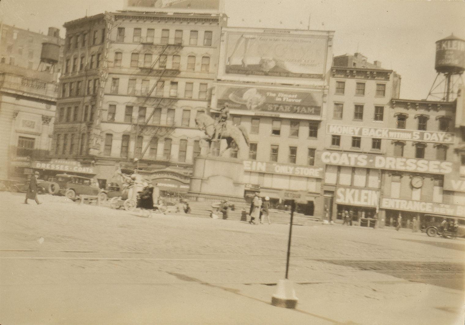 Shot of Union Square from 1929 from Berenice Abbott's New York Album.