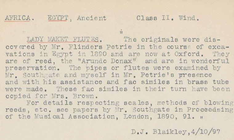 A description of a work from the Department of Musical Instruments