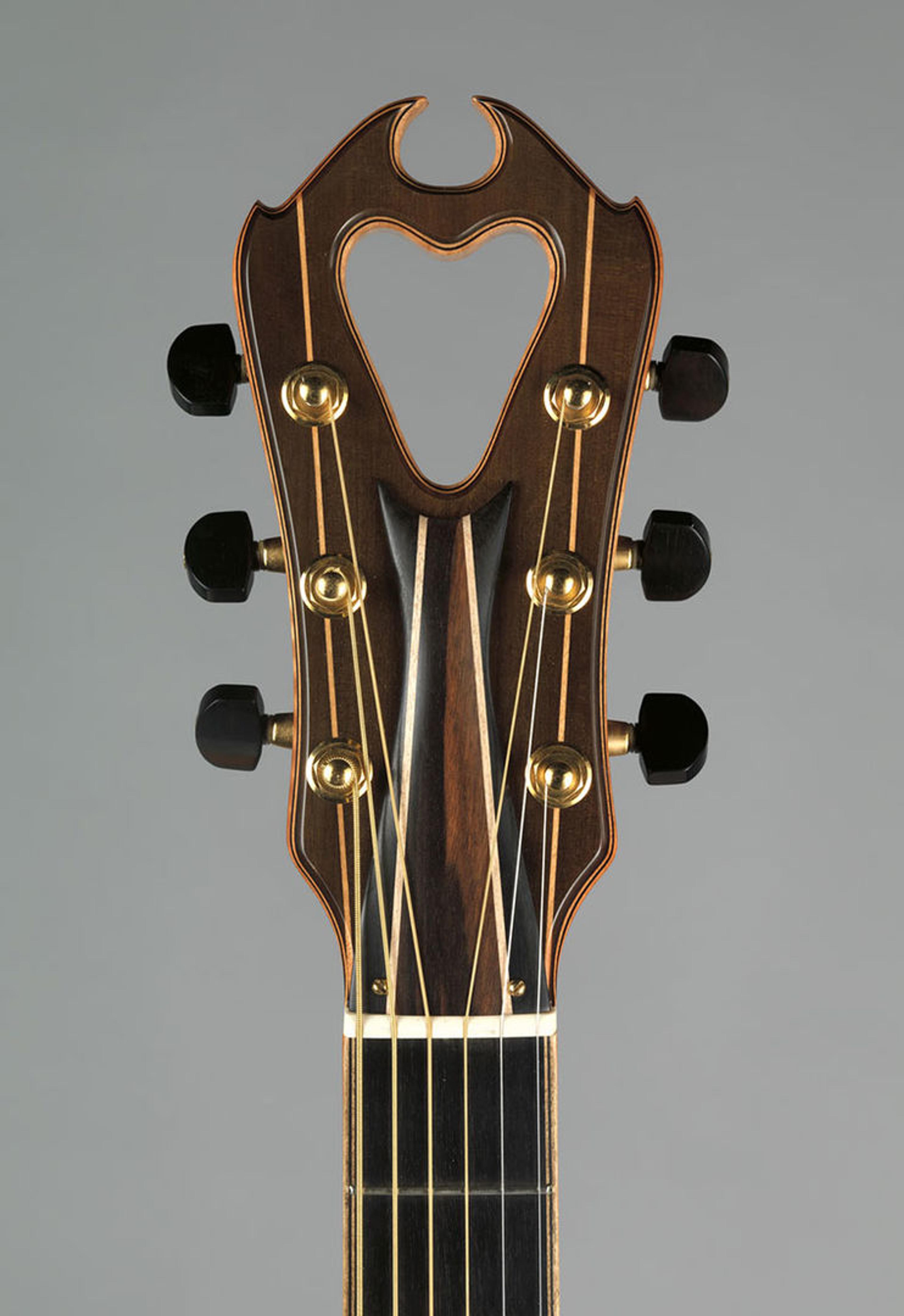 Close up of The Met’s 1993 D’Aquisto Guitar (2012.246)