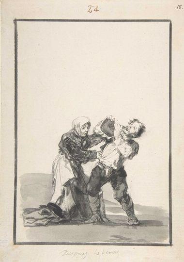 Drawing of a boy and a girl walking