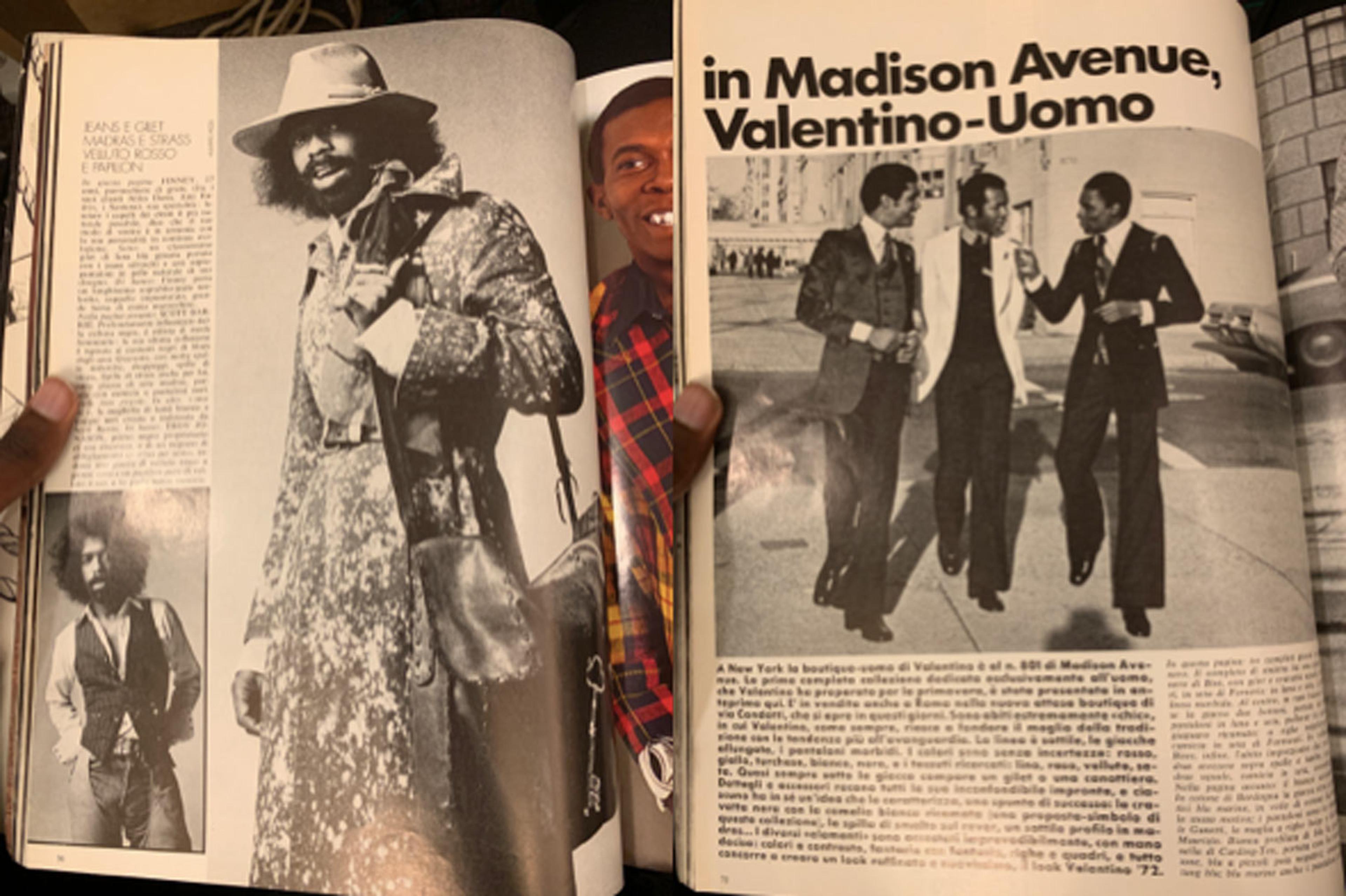 Magazine pages showing Black fashion in the 1970s