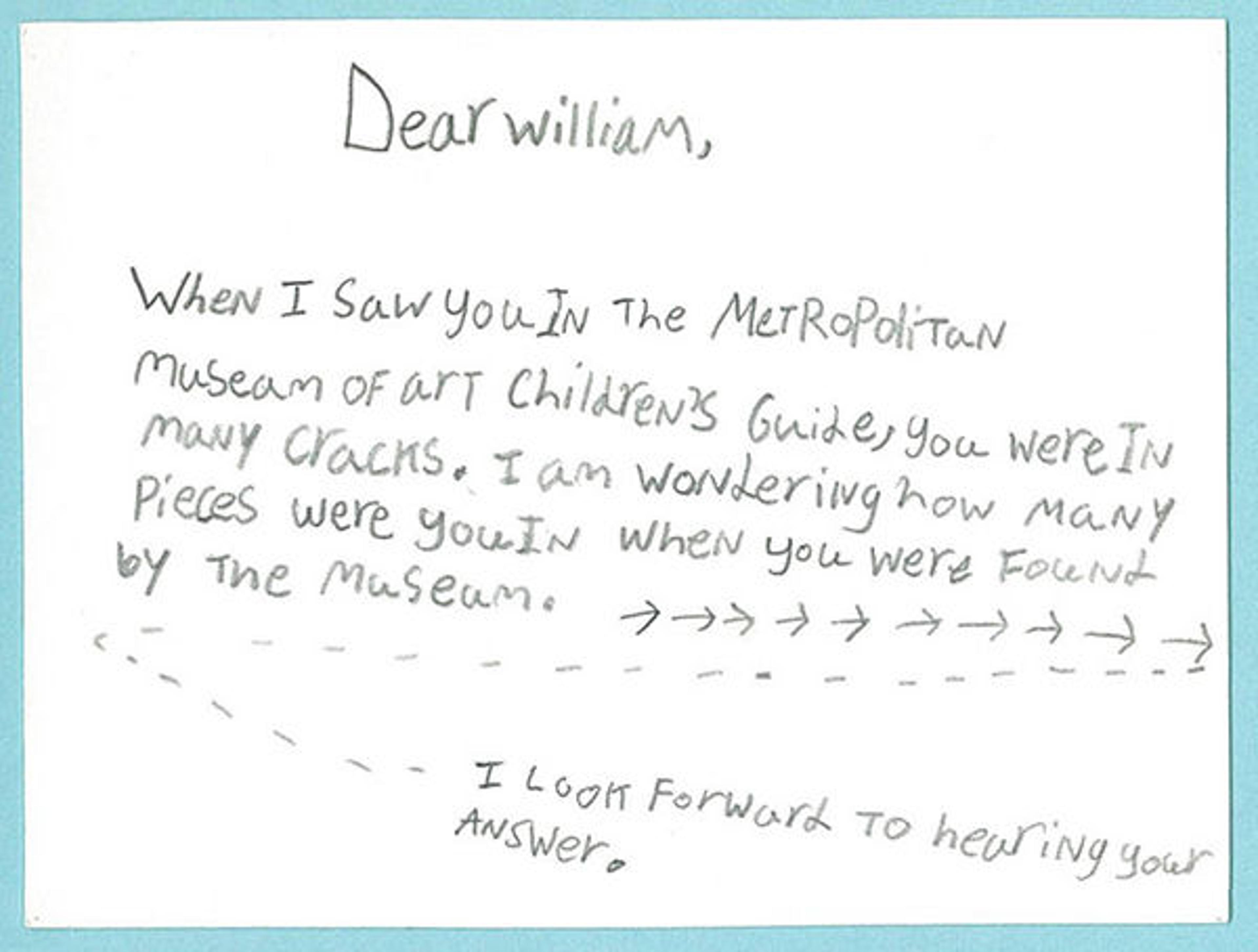 Eli's letter to William