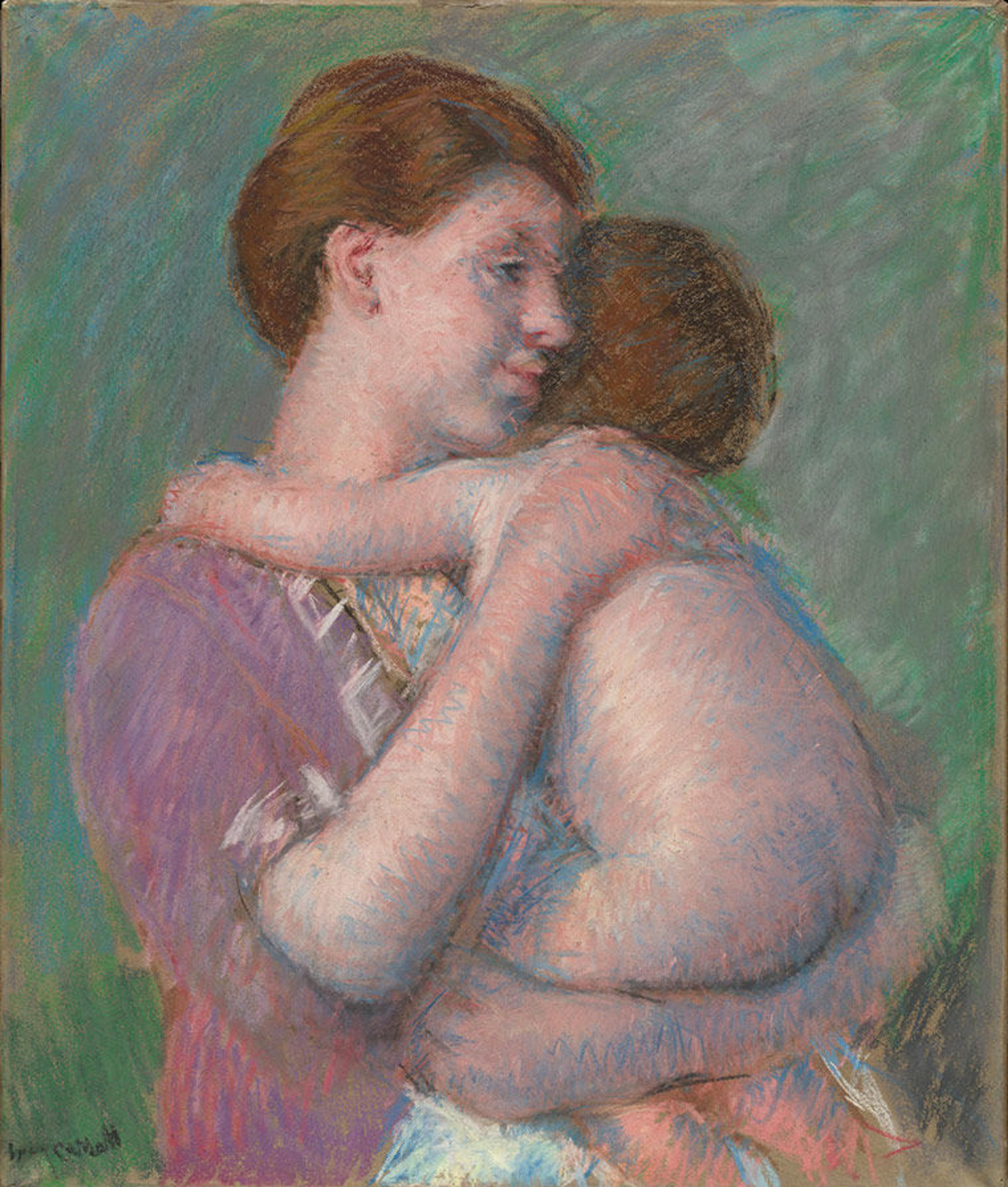 Pastel of mother and child by Mary Cassatt