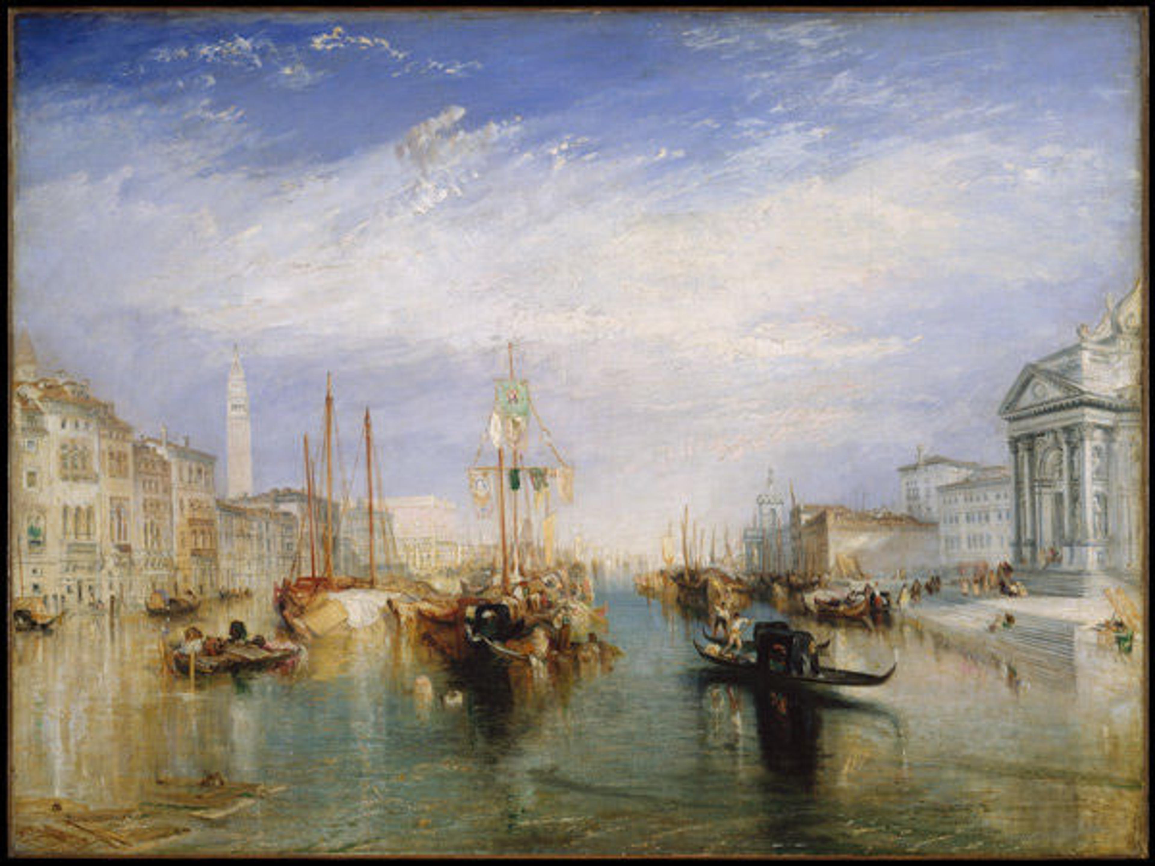 Joseph Mallord William Turner (British, 1775–1851). Venice, from the Porch of Madonna della Salute, ca. 1835. Oil on canvas; 36 x 48 1/8 in. (91.4 x 122.2 cm). The Metropolitan Museum of Art, New York, Bequest of Cornelius Vanderbilt, 1899 (99.31)