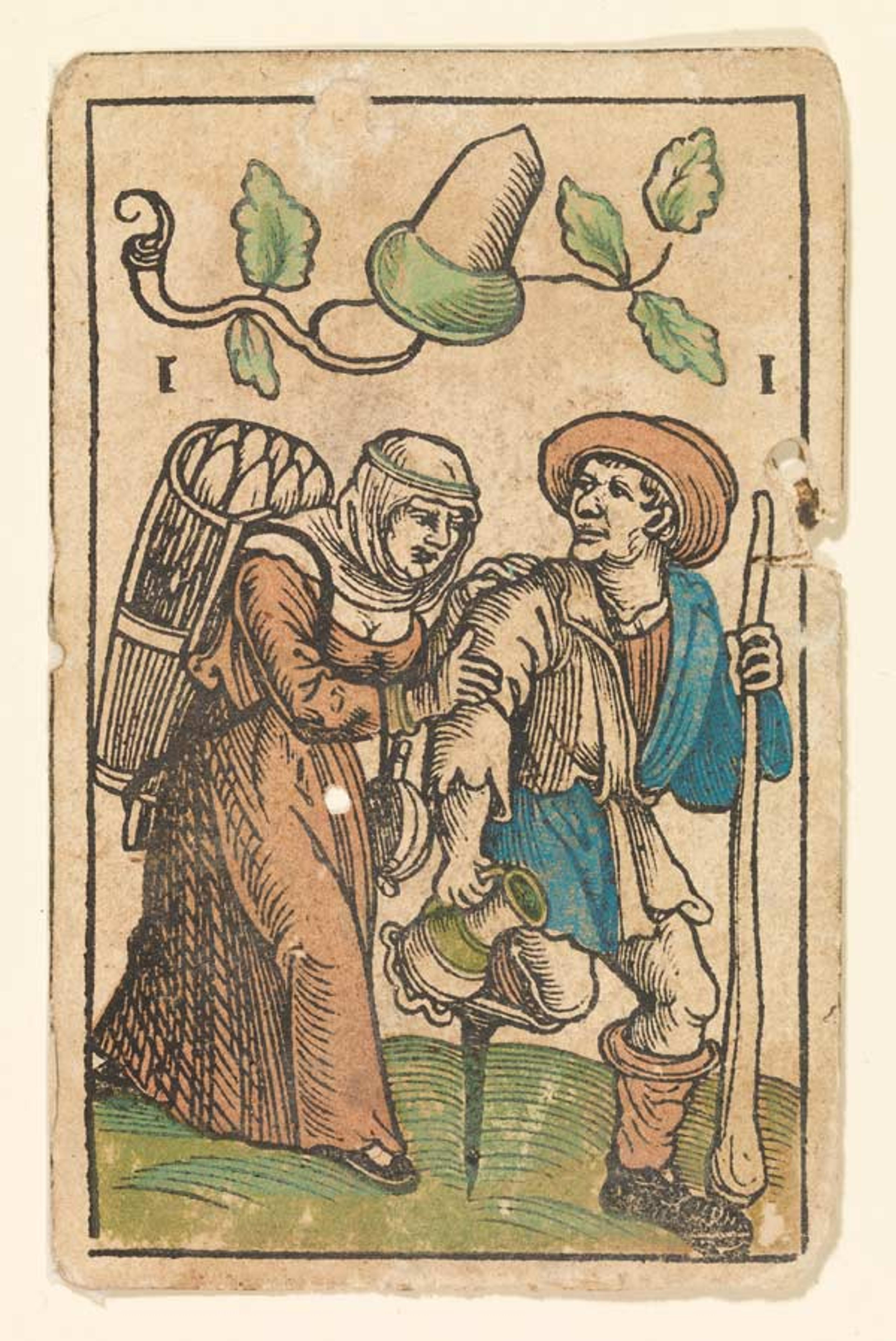 Hans Schäufelein (German, ca. 1480-ca. 1540). 1 of Acorns from The Playing Cards of Hans Schäufelein