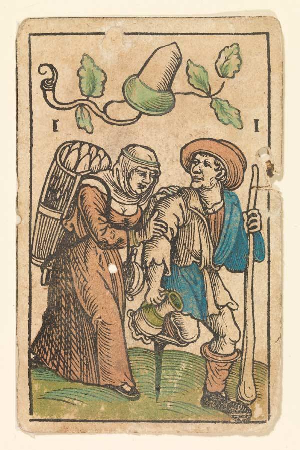 Hans Schäufelein (German, ca. 1480-ca. 1540). 1 of Acorns from The Playing Cards of Hans Schäufelein