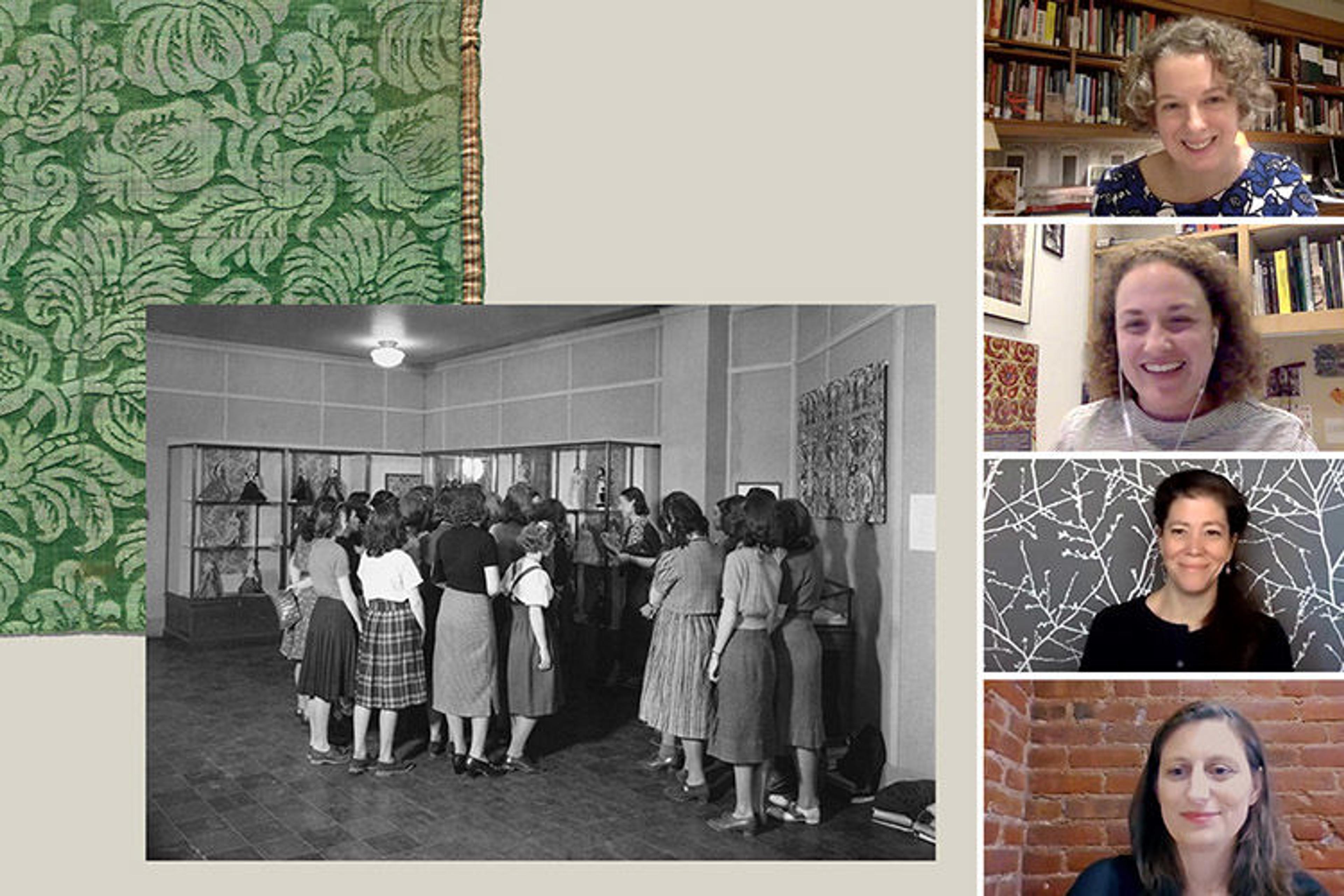 Split screen with speakers and textile