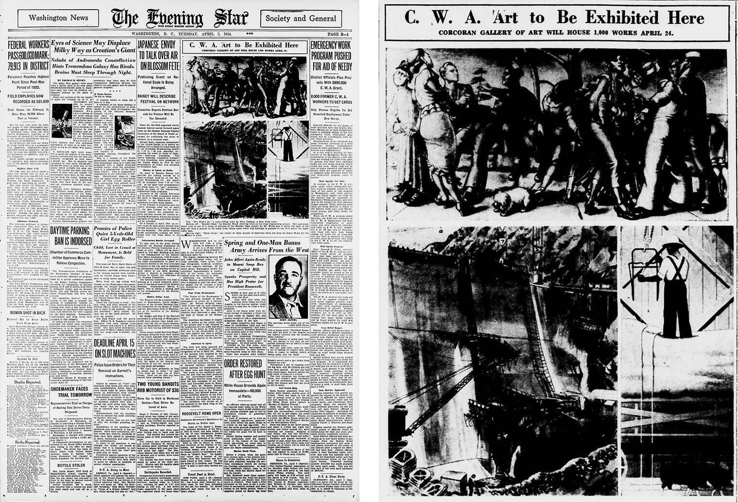 A scan from the April 3, 1934, issue of The Washington Evening Star