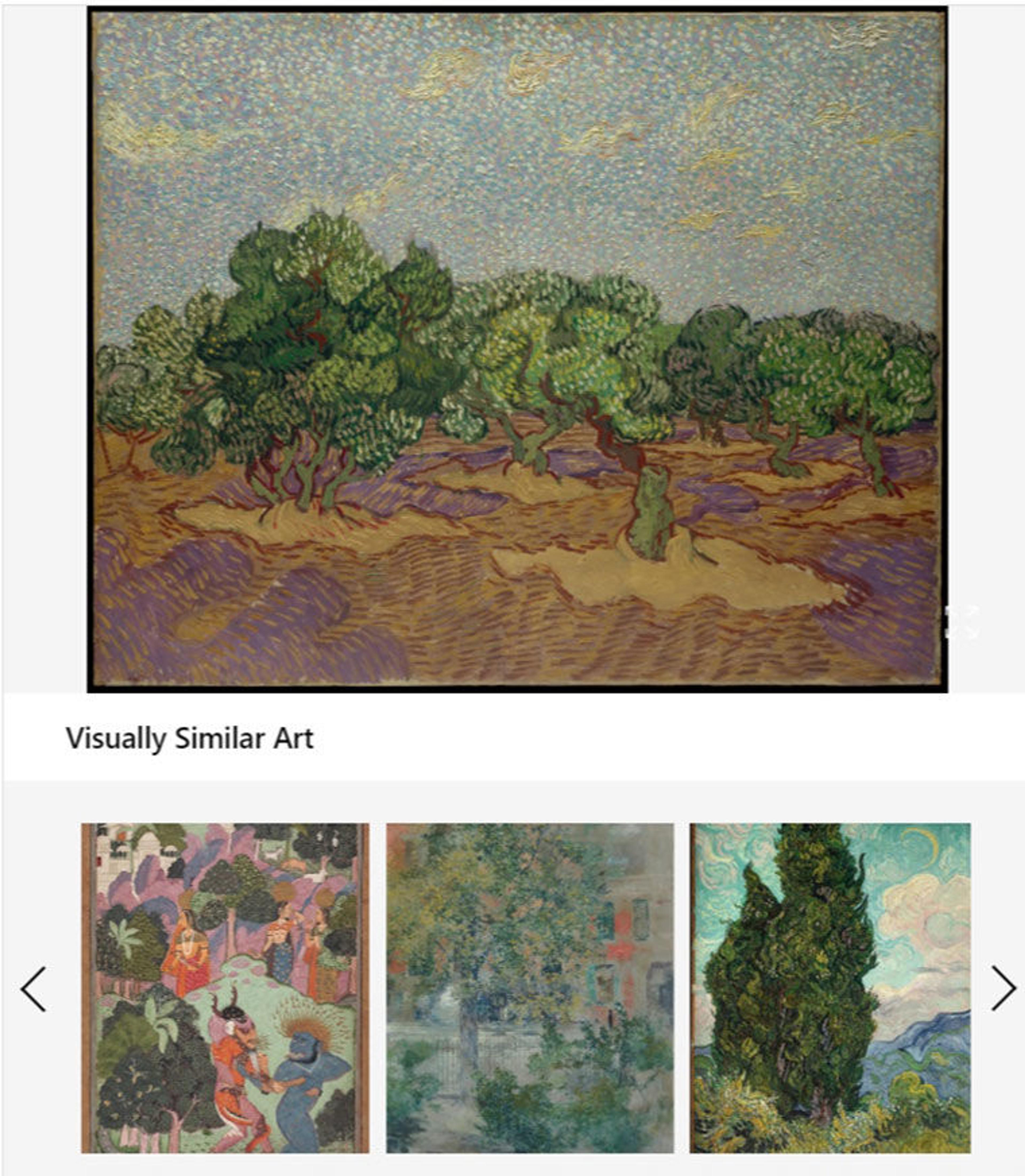 Large painting by Van Gogh with smaller paintings below