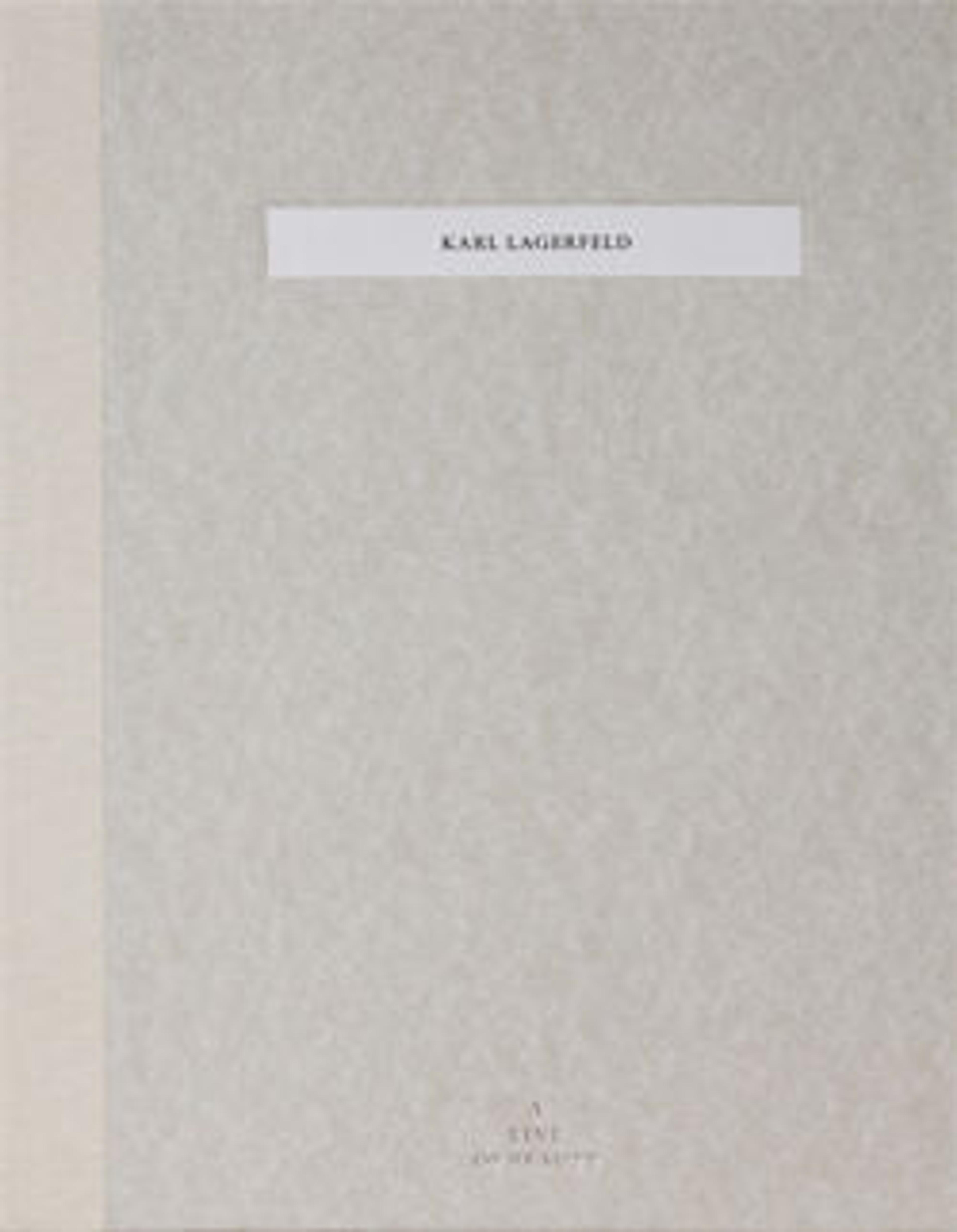 a gray marbled cover reading "Karl Lagerfeld" near the top and "A Line of Beauty" near the bottom
