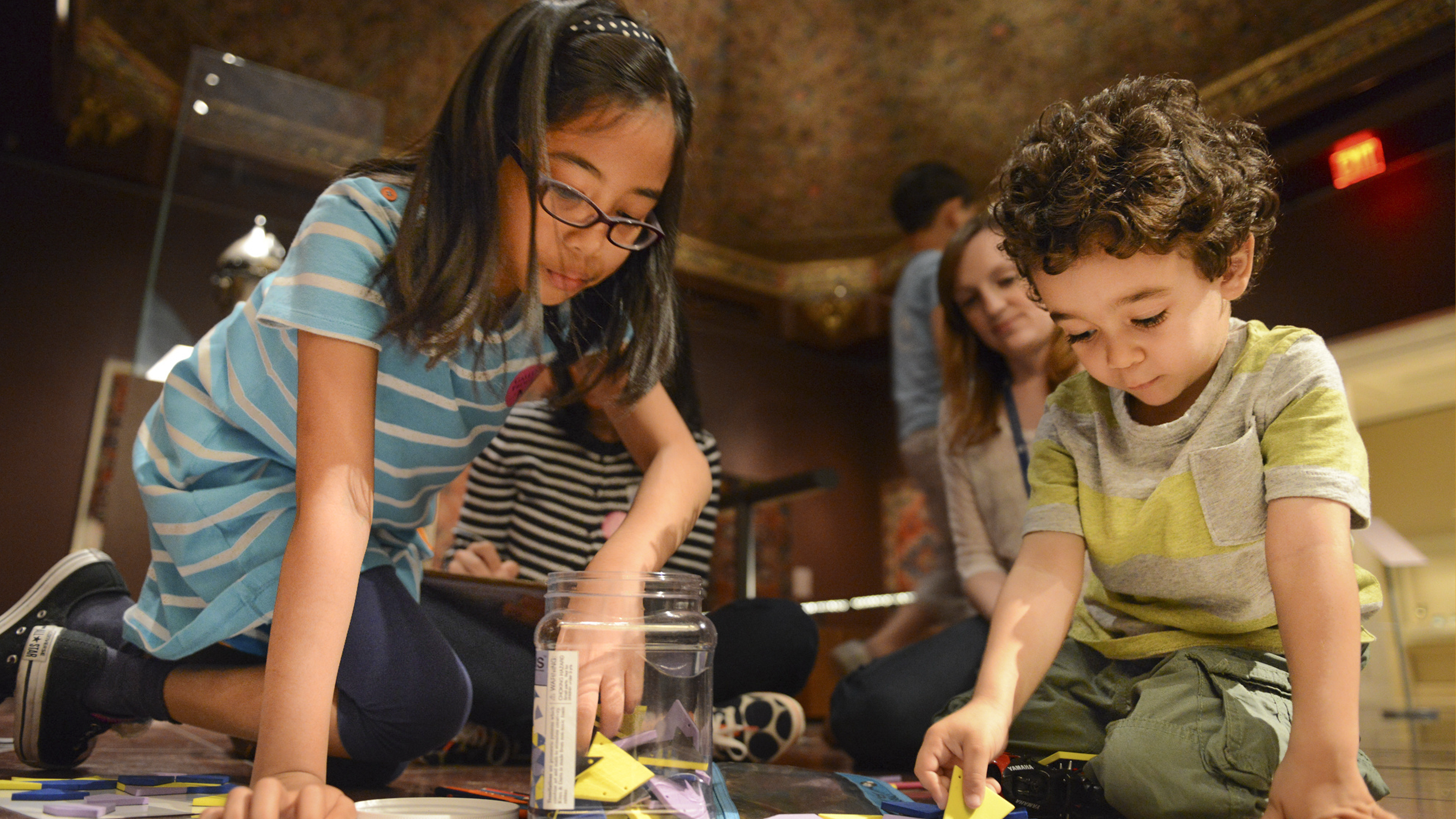 Children participating in an art activity.