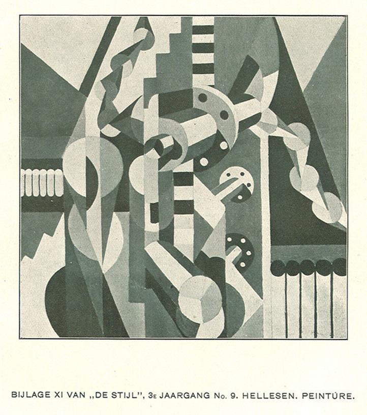 Image of Thorvald Hellesen, Peinture, 1920, as reproduced in Theo van Doesburg, De Stijl, vol. 3, no. 9, p. 80a.