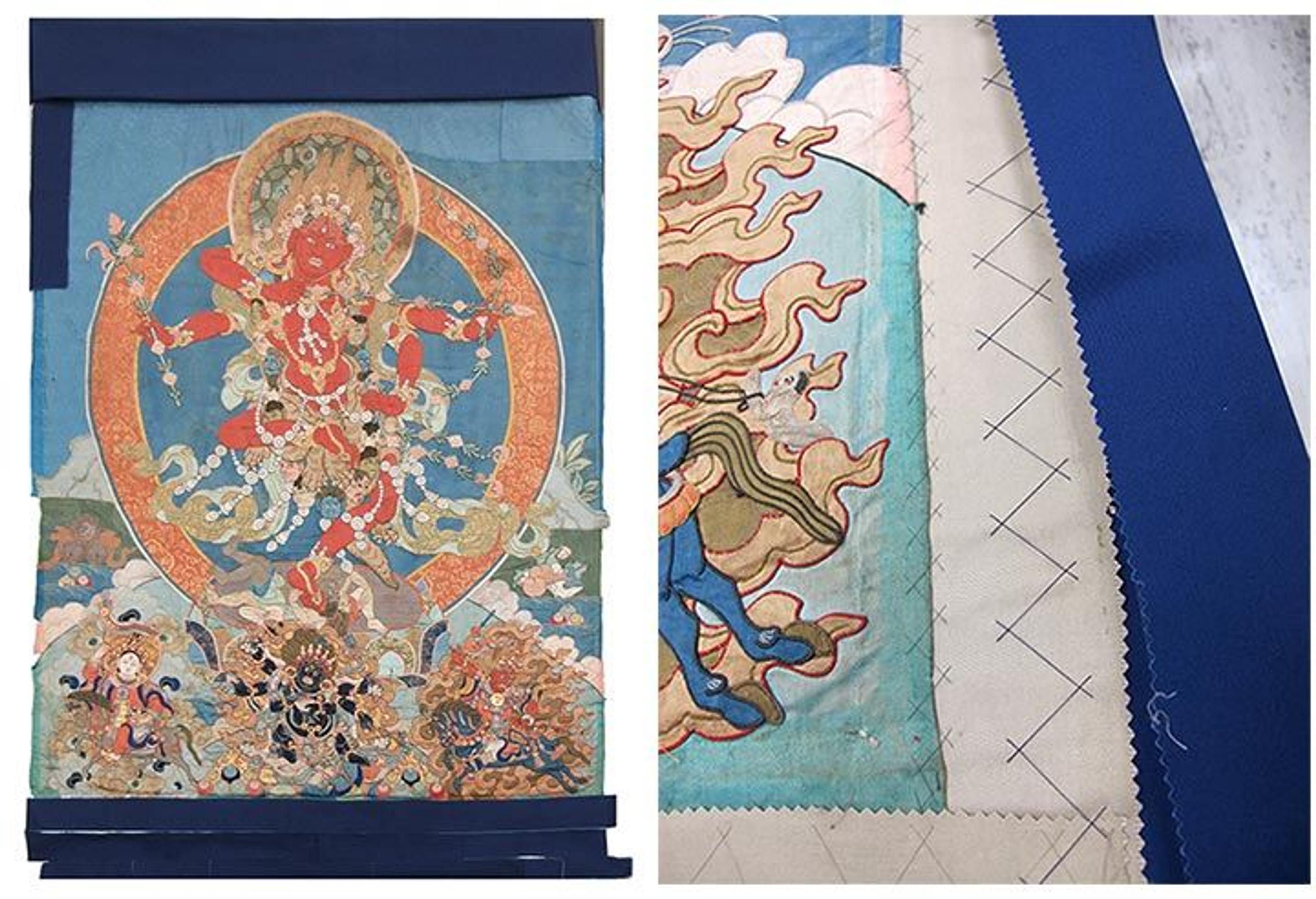 Thangka with new blue border