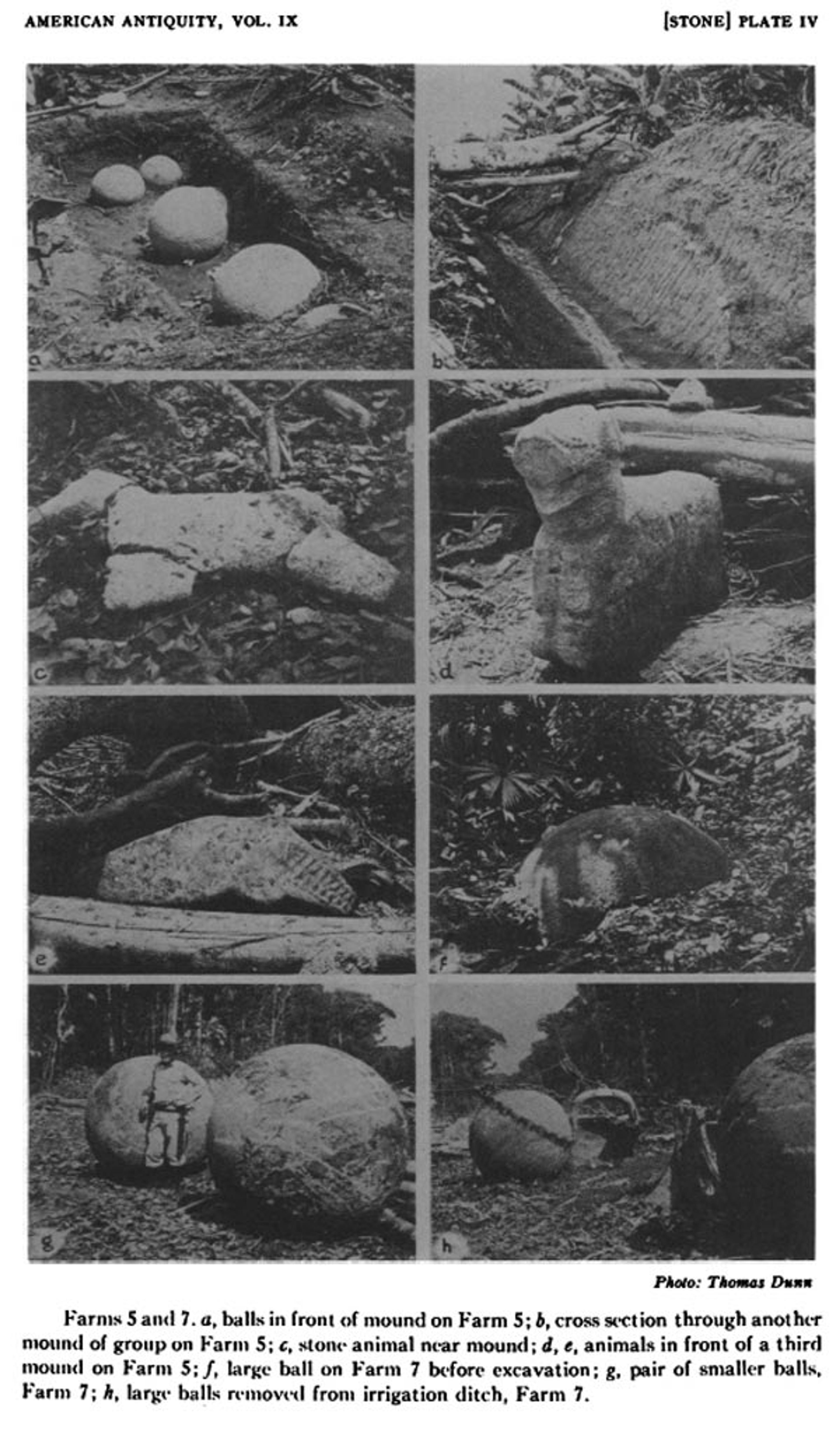 [Stone] Plate IV, from Doris Z. Stone's "A Preliminary Investigation of the Flood Plain of the Rio Grande de Térraba, Costa Rica." American Antiquity, Vol. 9, No. 1 (July 1943)