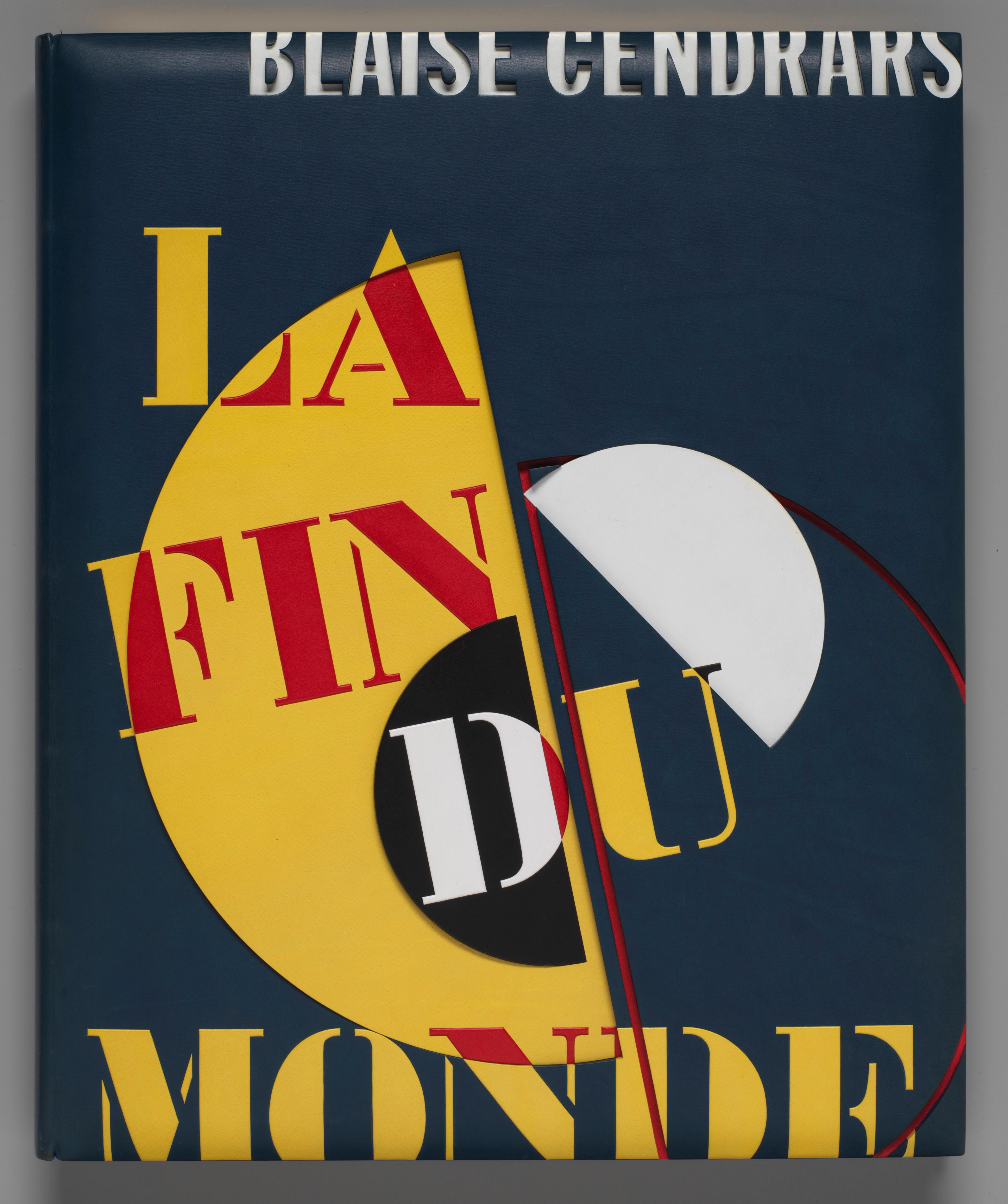 Image of front cover of leather binding of La Fin du monde.