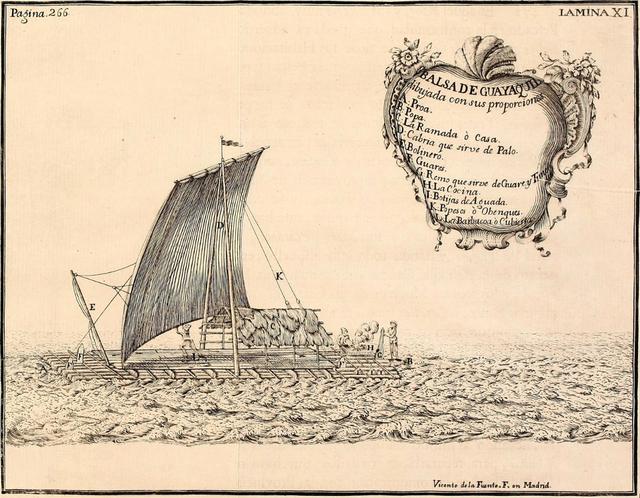 Illustration of an Indigenous trading vessel