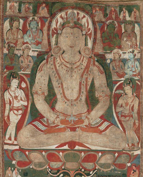 Buddha Amitayus Attended by Bodhisattvas. Tibet, 11th or early 12th century.