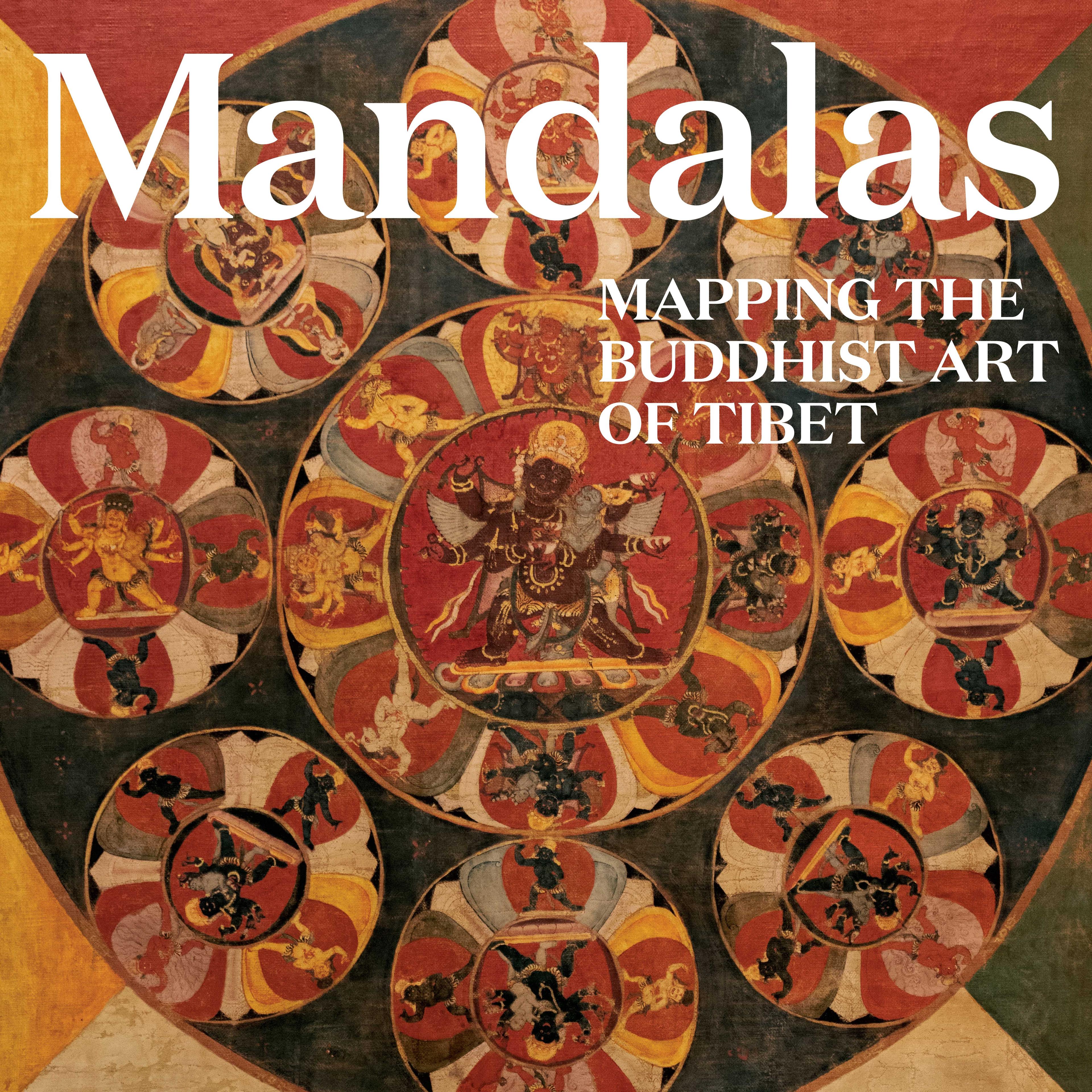 Traditional Buddhist organized in the middle of of a circle surrounded by eight additional circles