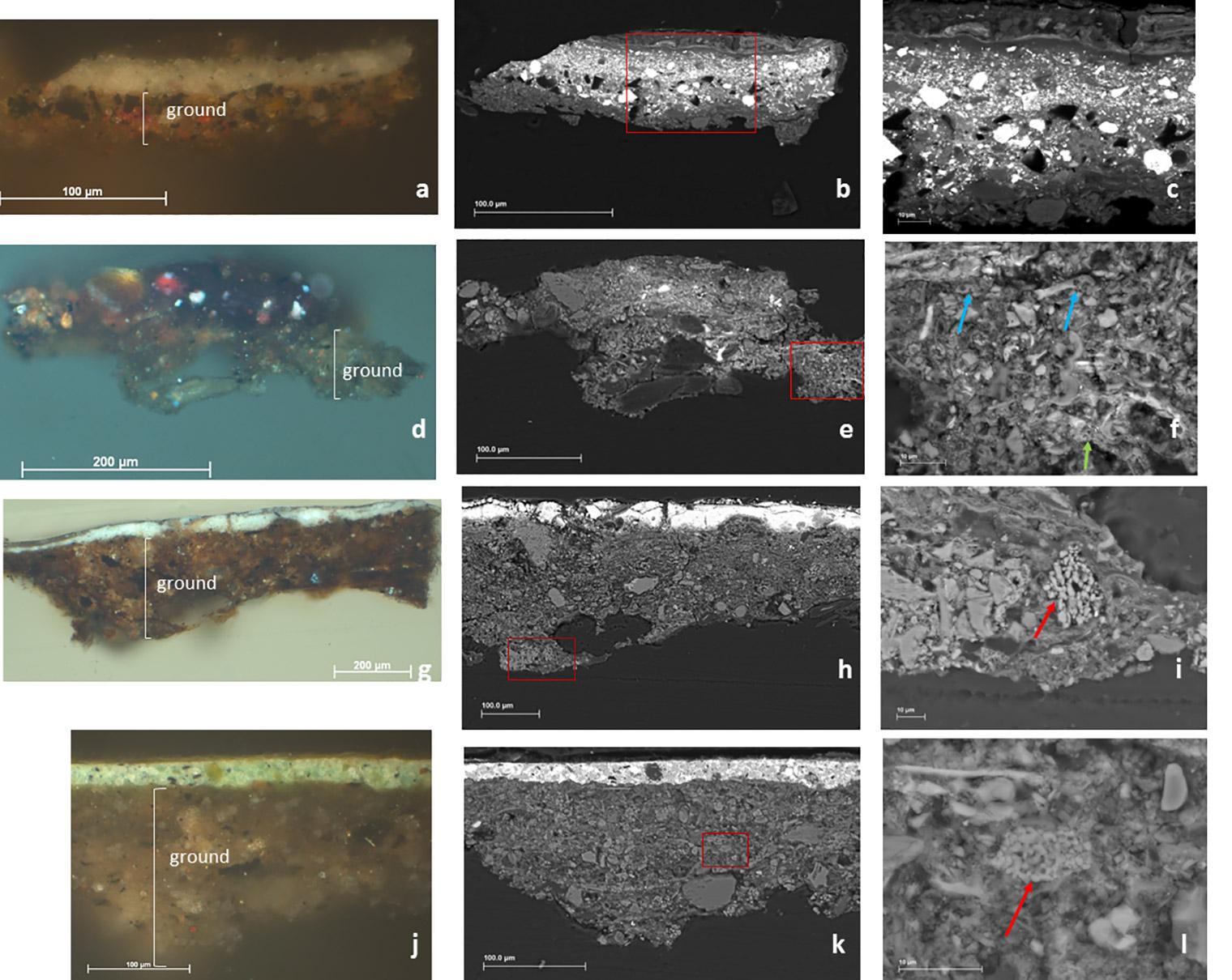 A four-by-three grid view of twelve scientific images of microscopic particle samples