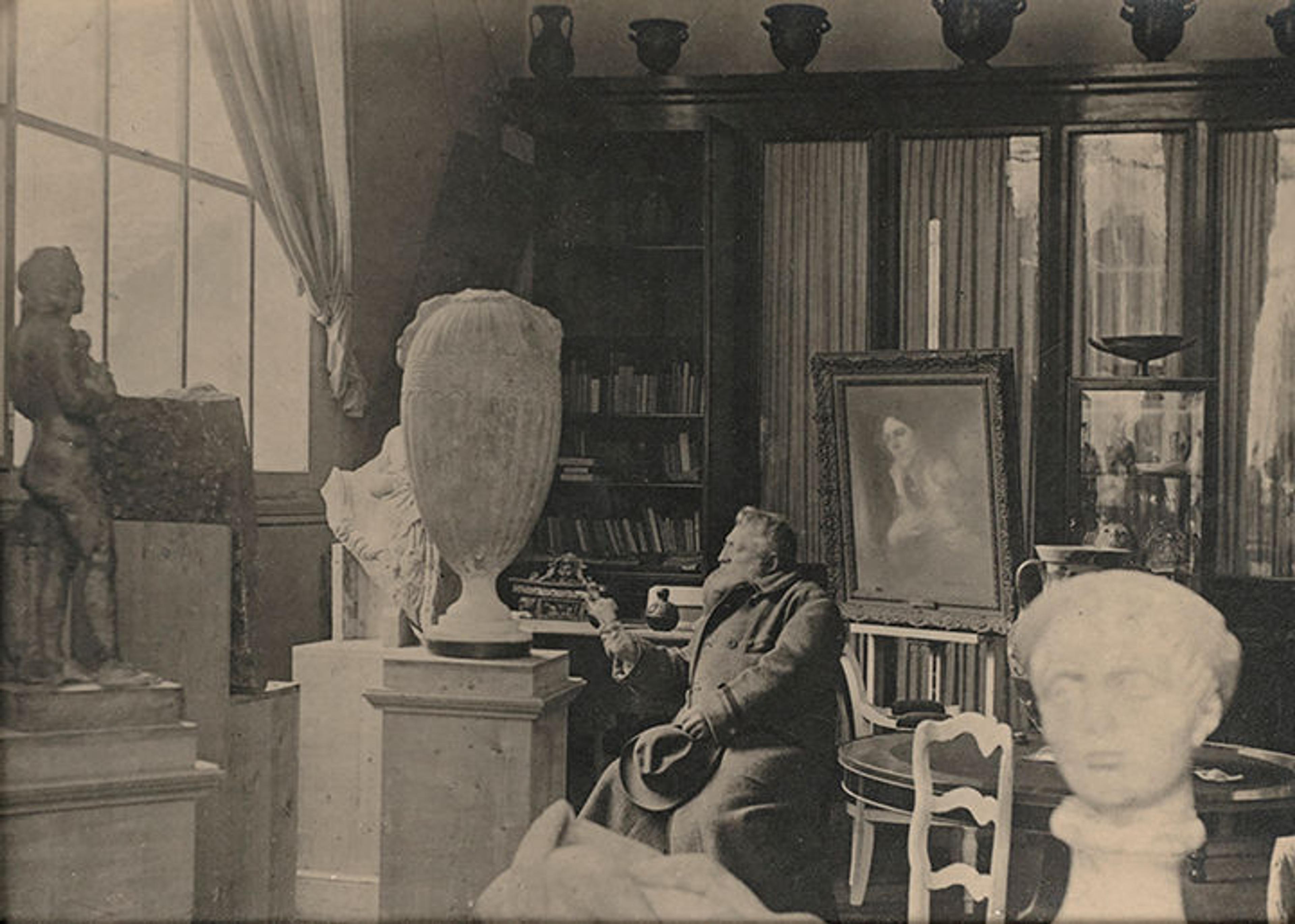 Auguste Rodin in his studio