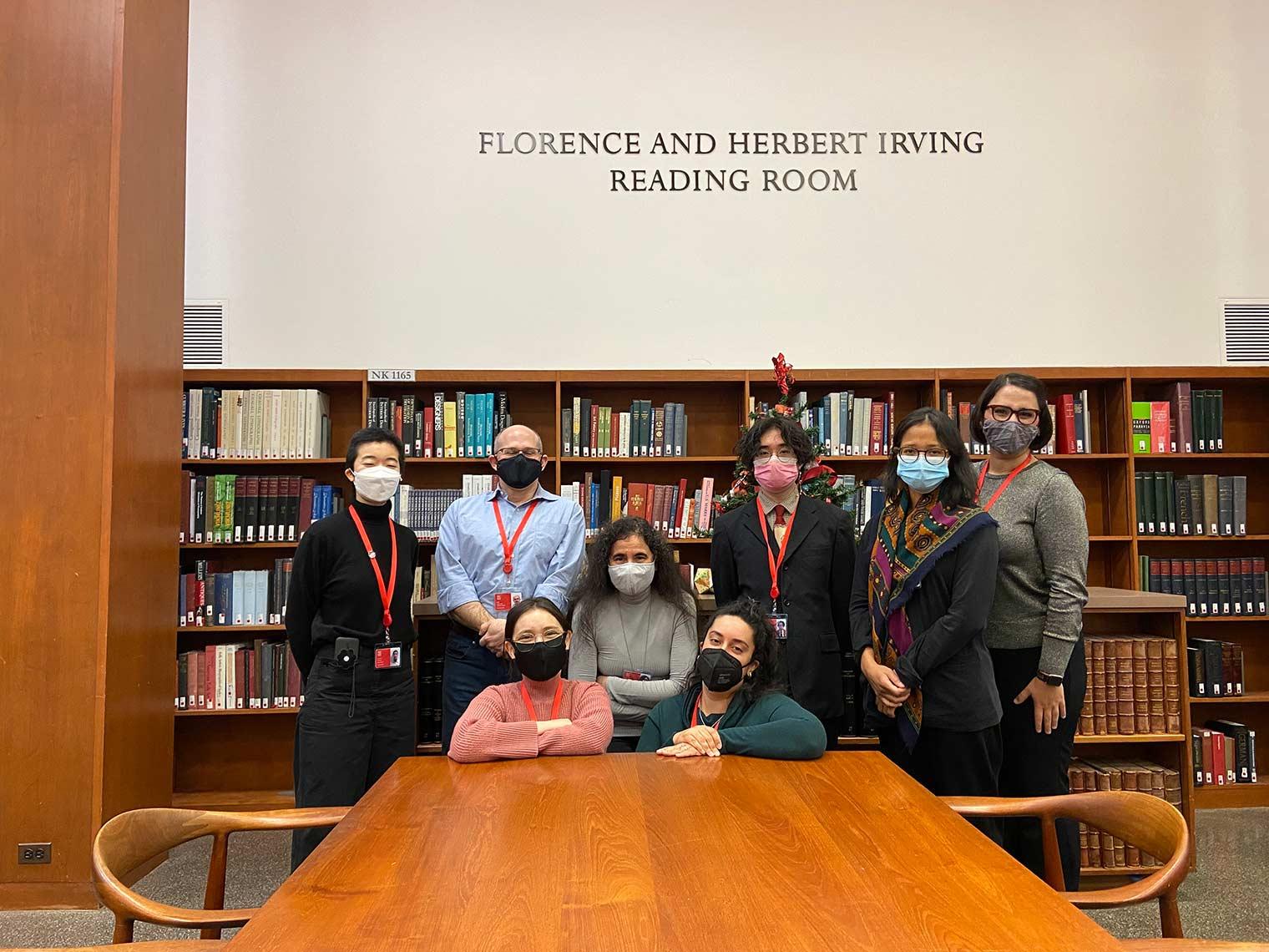 NEH grant participants group photo in the reading room