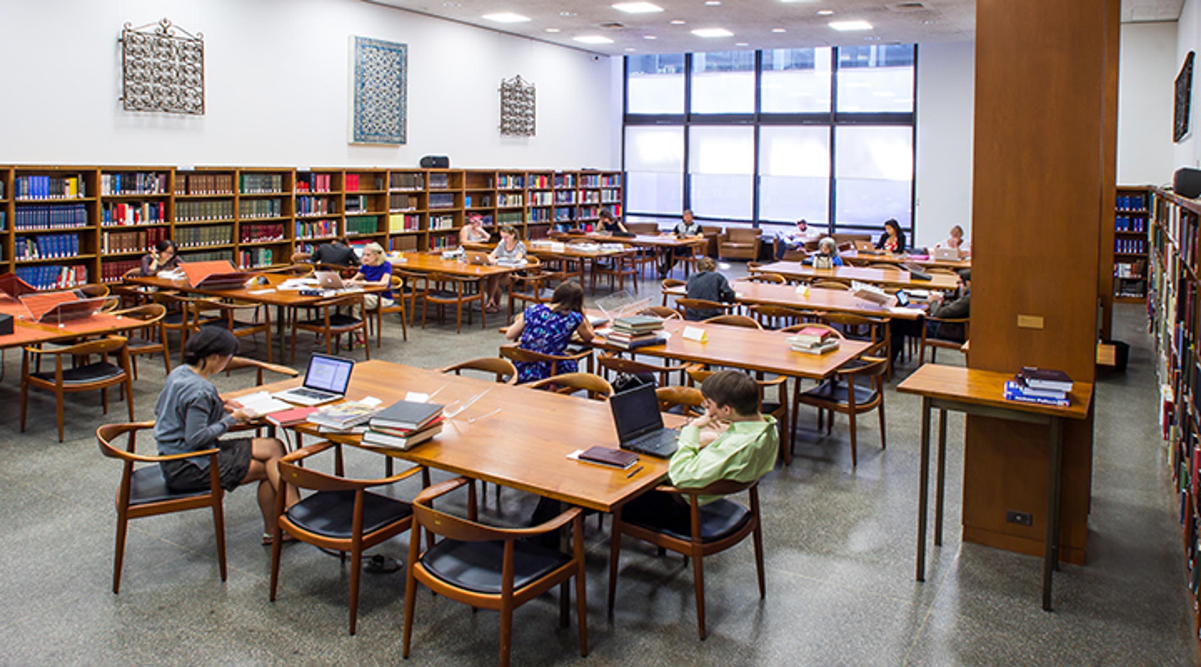 Patrons using the Watson Reading Room