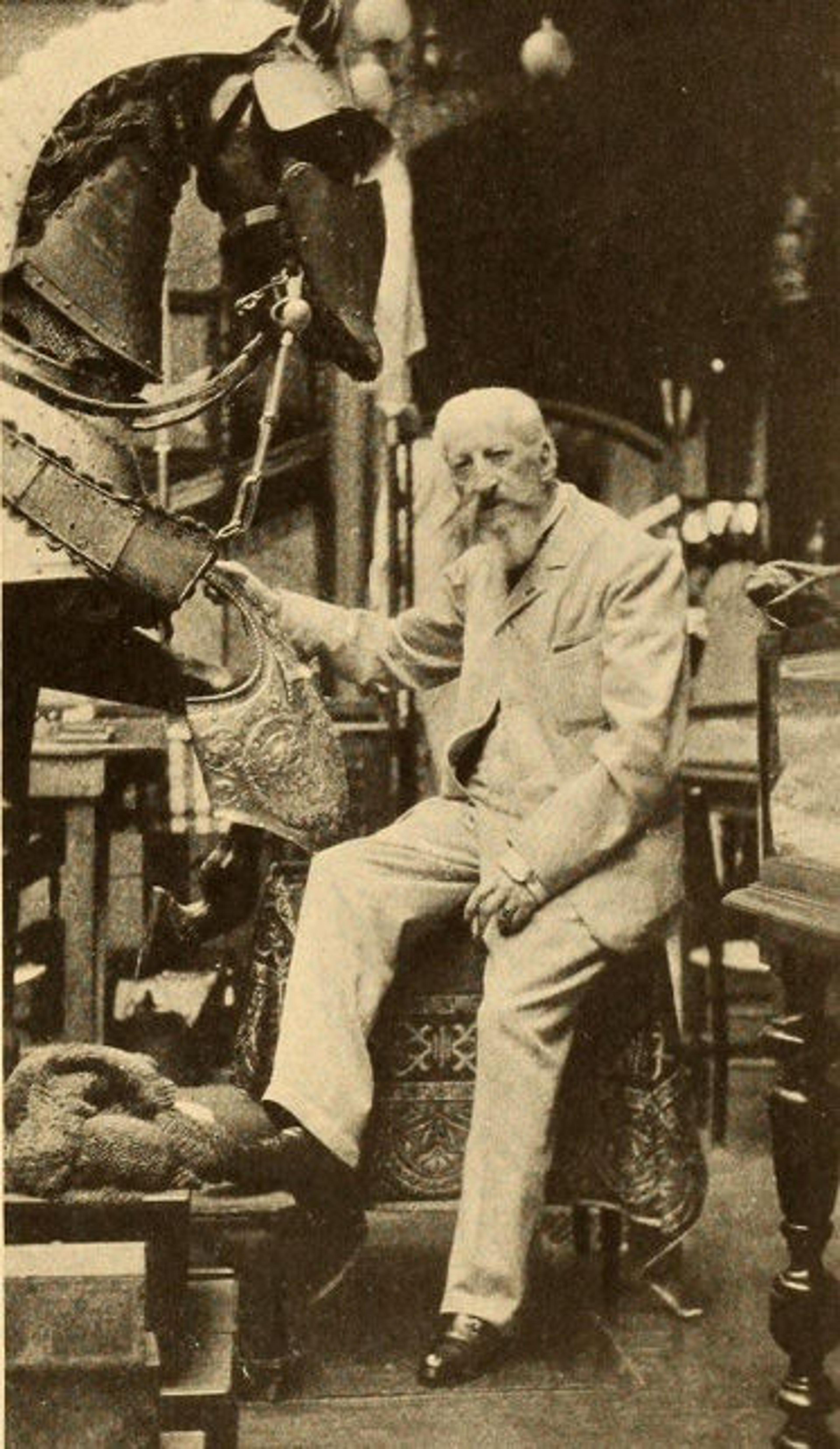 Portrait of William H. Riggs in his armory in the Rue Murillo, 1913