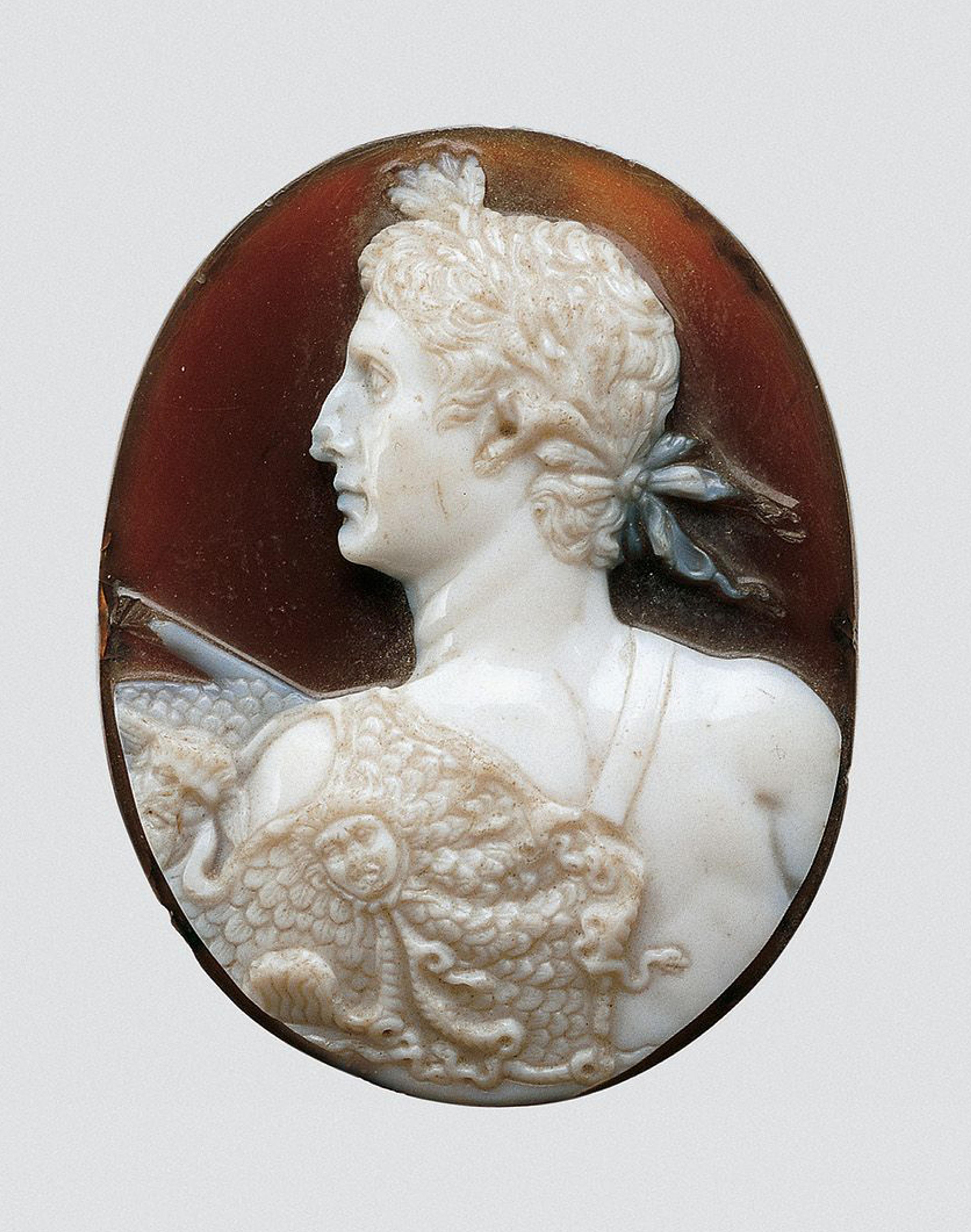 Oval stone shape of man