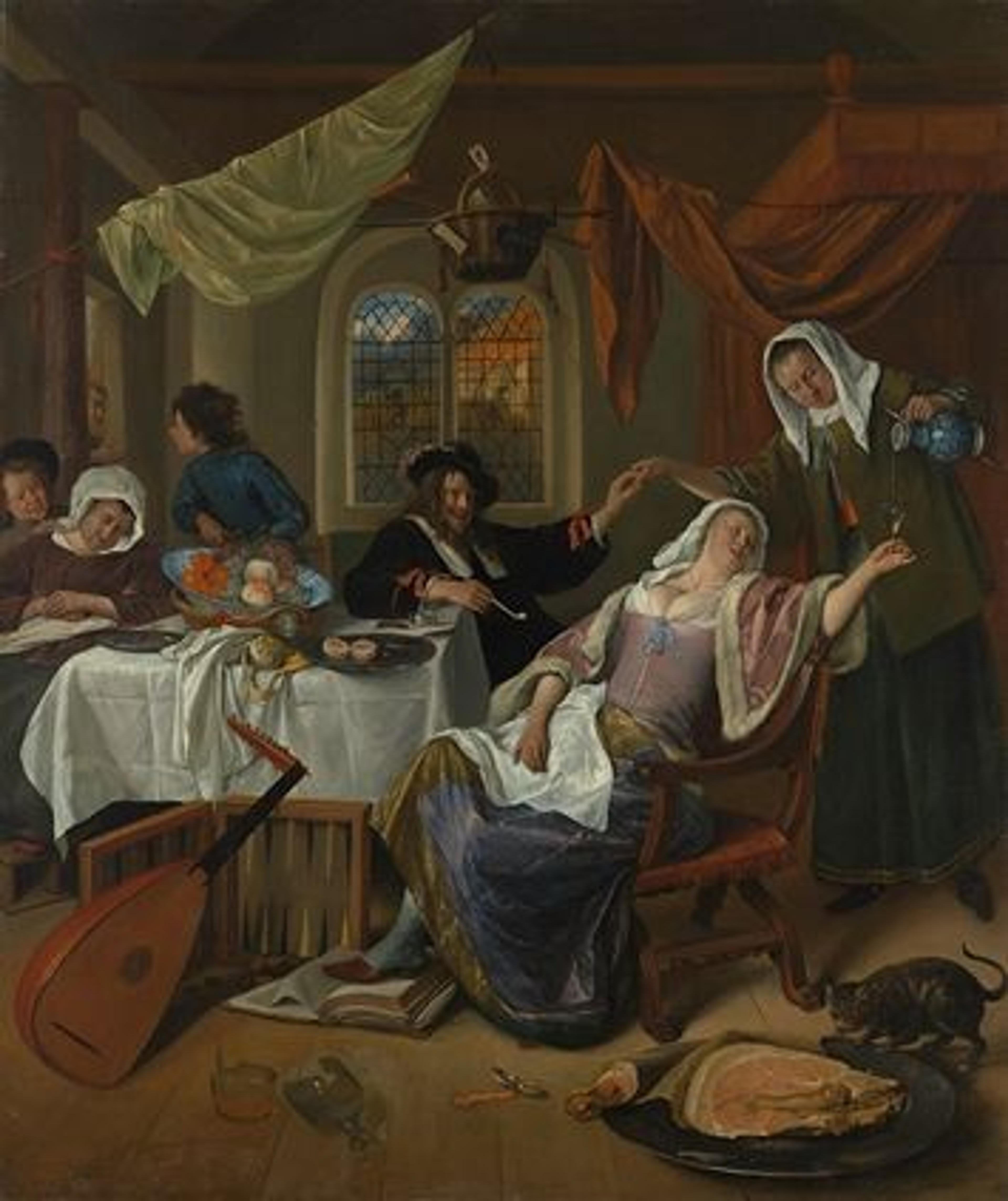 Jan Steen's Dissolute Houshold (ca. 1663–64)